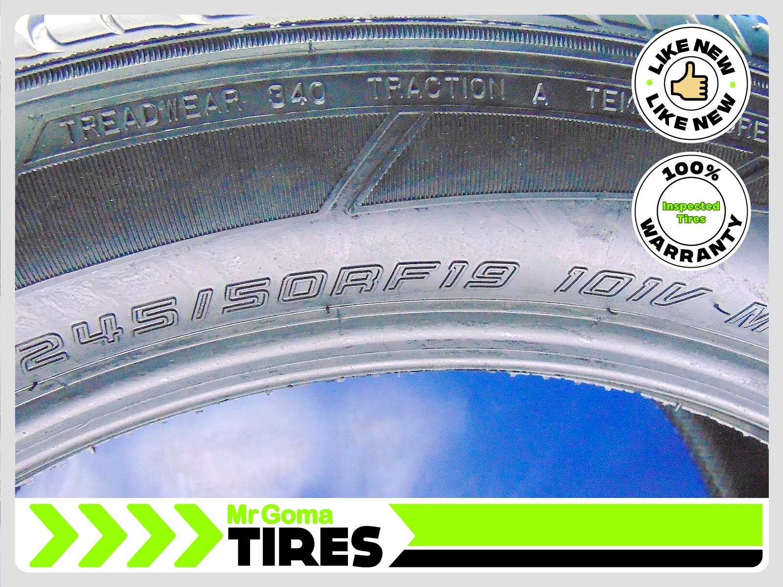 2 USED TIRES DUNLOP SP SPORT MAXX A1 A/S DSST CTT RFT 245/50R19 85%LIFE Run Flat