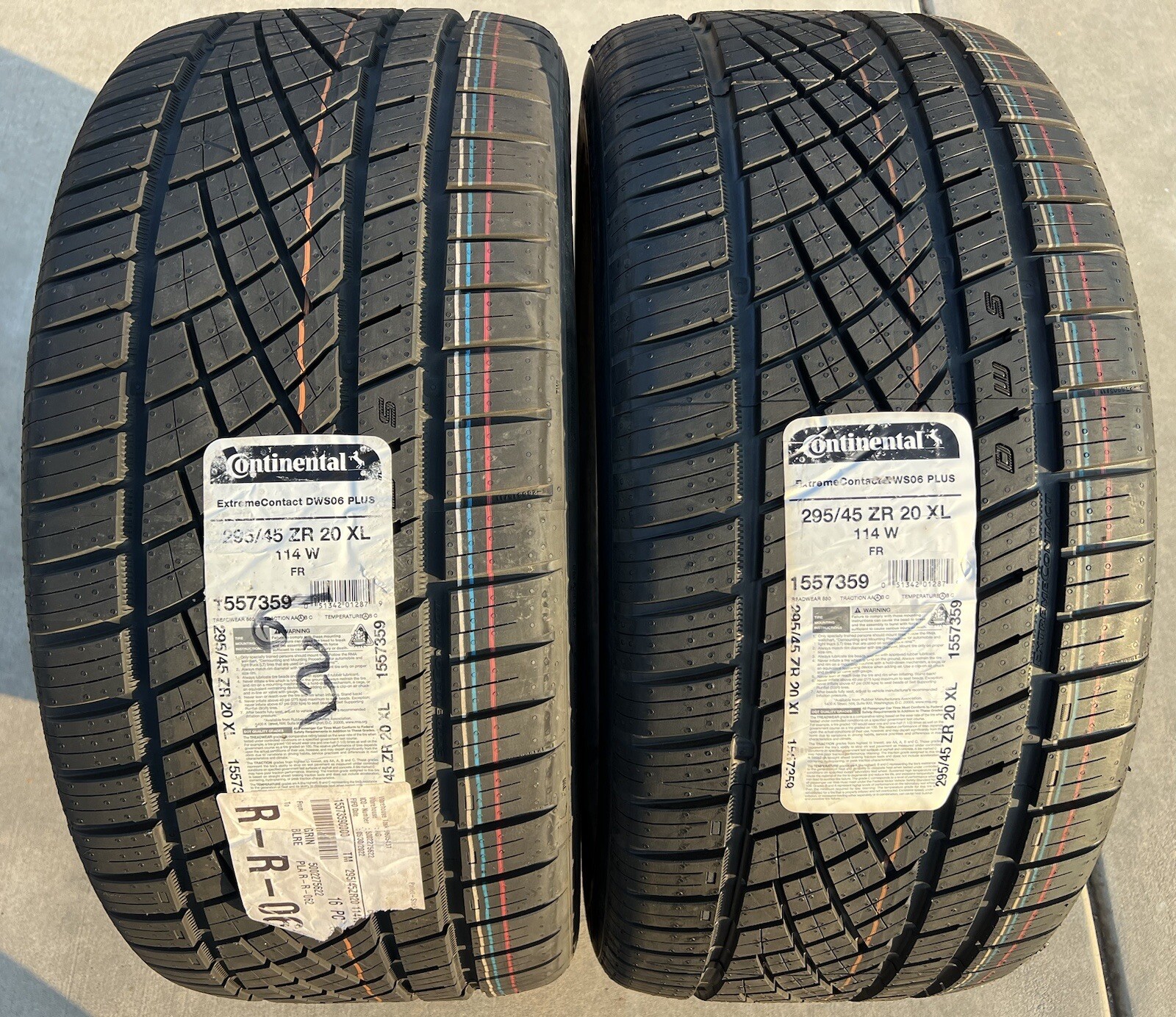 TWO BRAND NEW 295/45ZR20 114W Continental ExtremeContact DWS 06 Plus DWS06+Tires