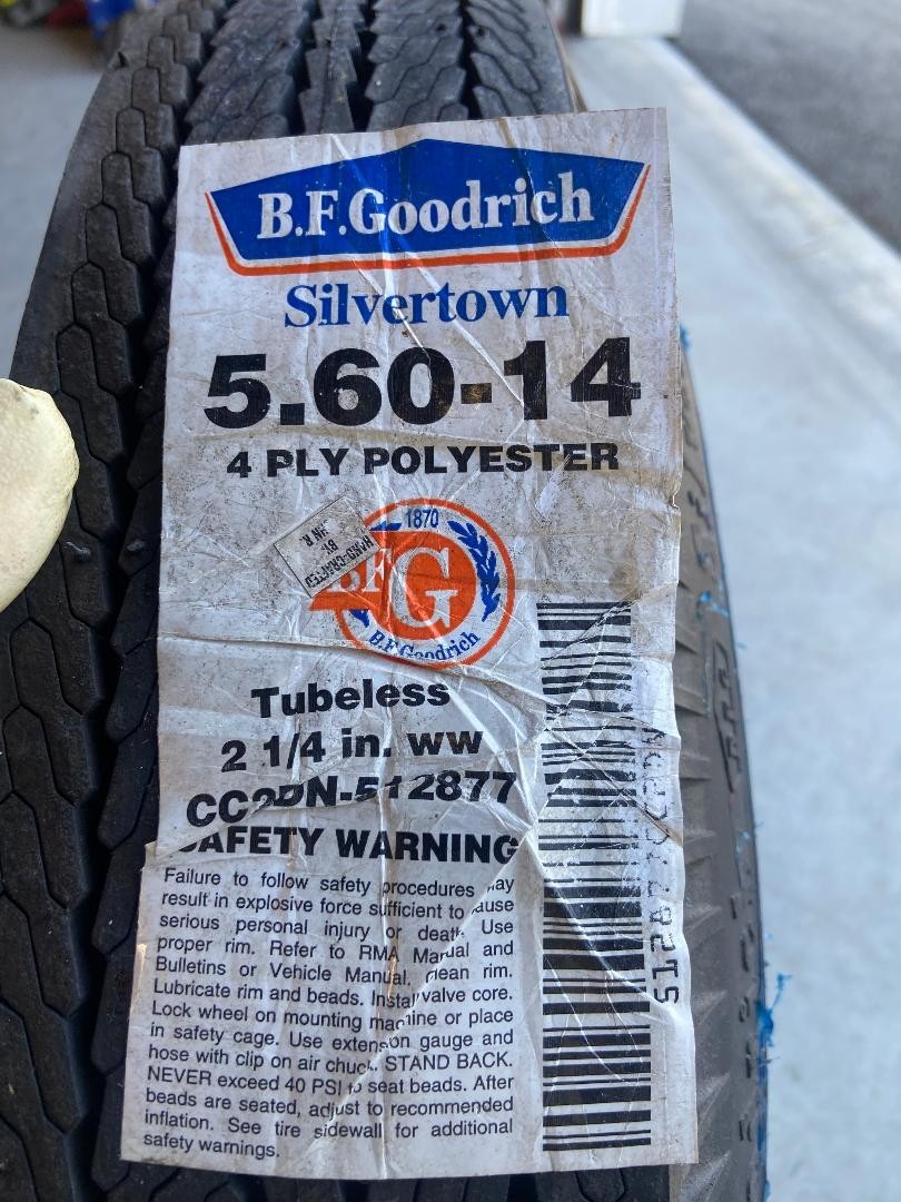 4 Vintage BF Goodrich Silvertown 5.60-14 2 1/4″ wide whites TIRES ONLY NEW READ
