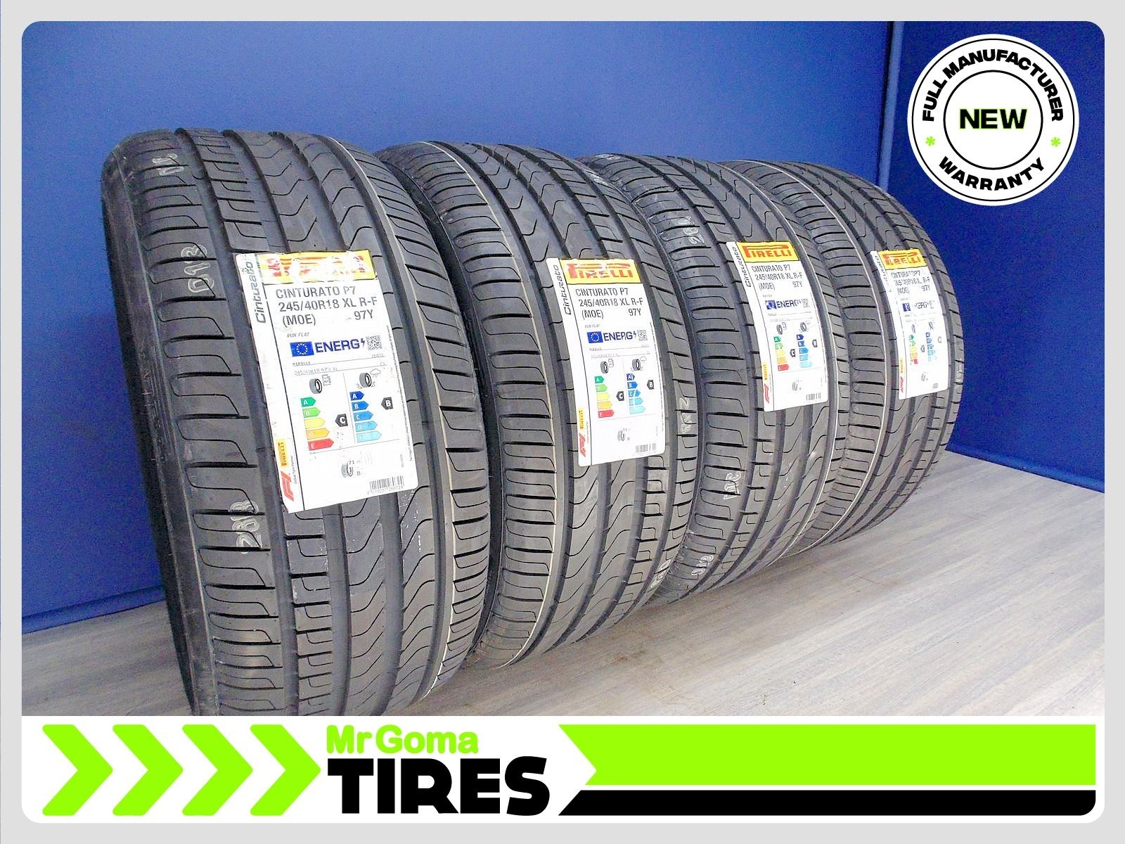 4 BRAND NEW PIRELLI CINTURATO P7 ECOIMPACT MOE RSC RFT 245/40R18 TIRES RUN FLAT