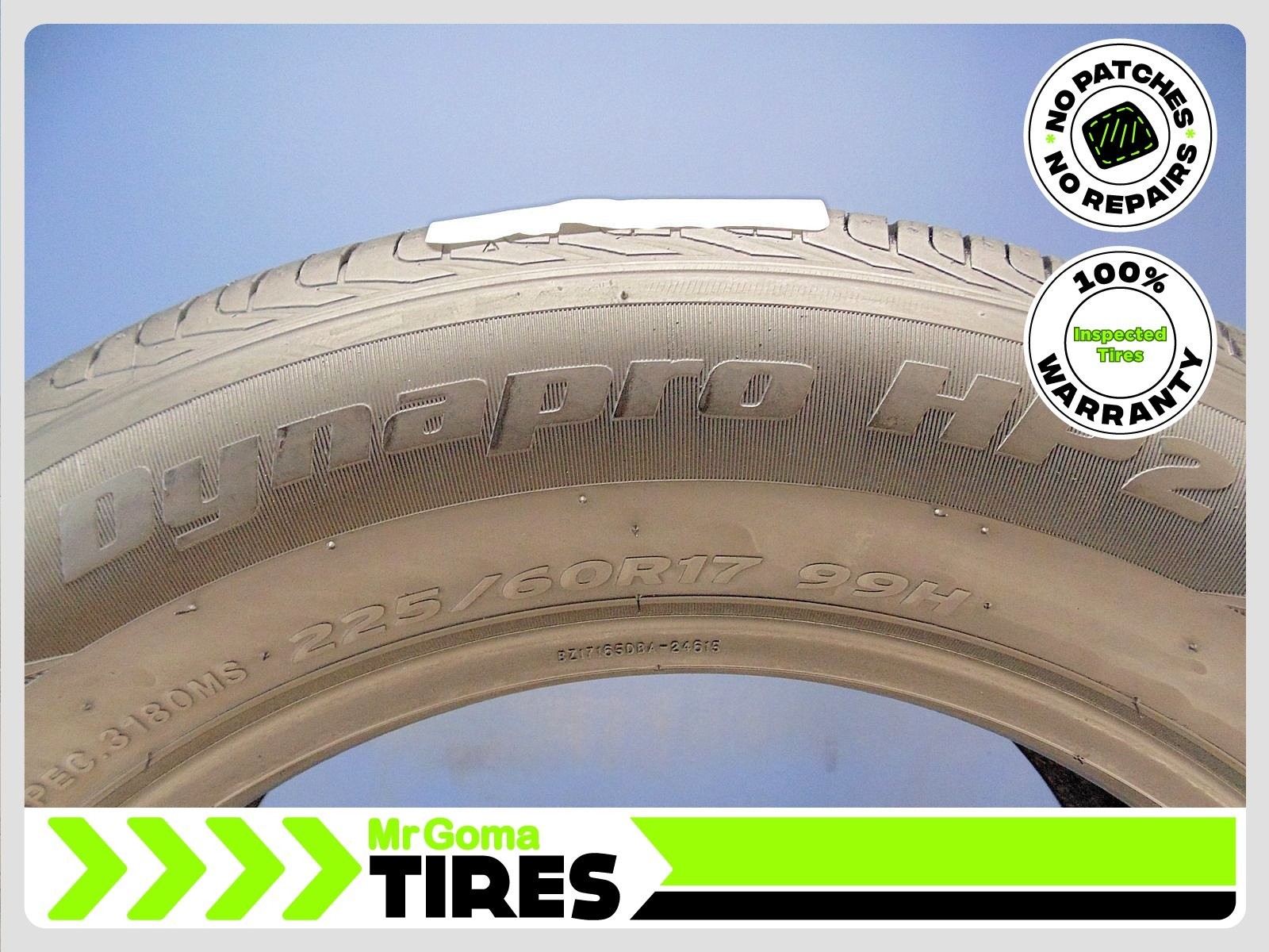 1 HANKOOK DYNAPRO HP2 KONTROL 225/60R17 USED TIRE 7.0/32 TREAD 99H 2256017