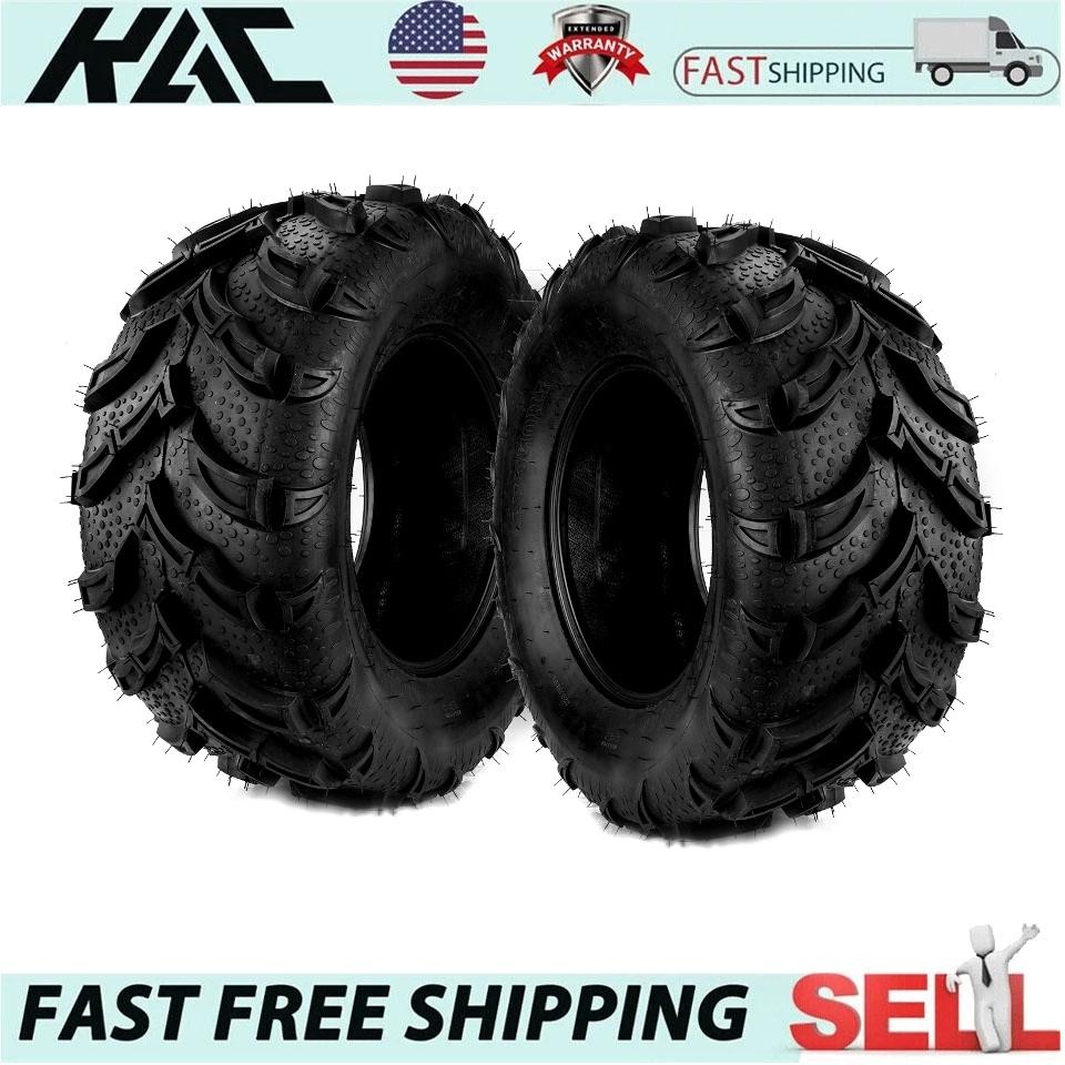 Pair ATV Tires 25×10-12 25x10x12 25 10 12 6Ply Heavy Duty UTV All Terrain