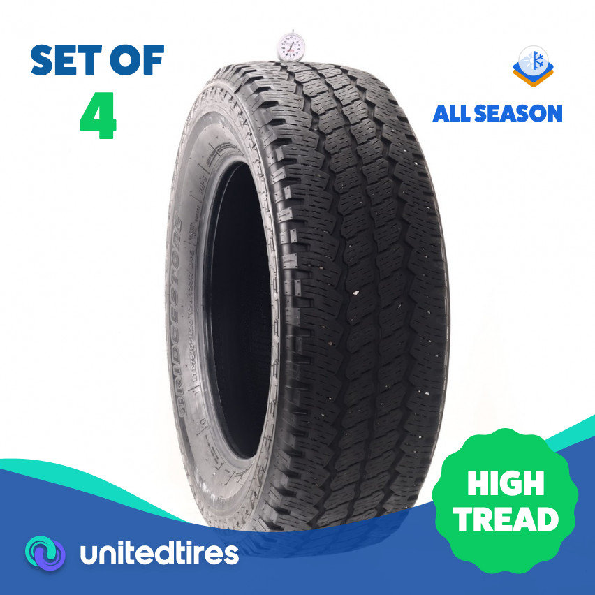 Set of (4) Used LT 275/65R20 Bridgestone Dueler A/T RH-S 126/123R – 8-9.5/32
