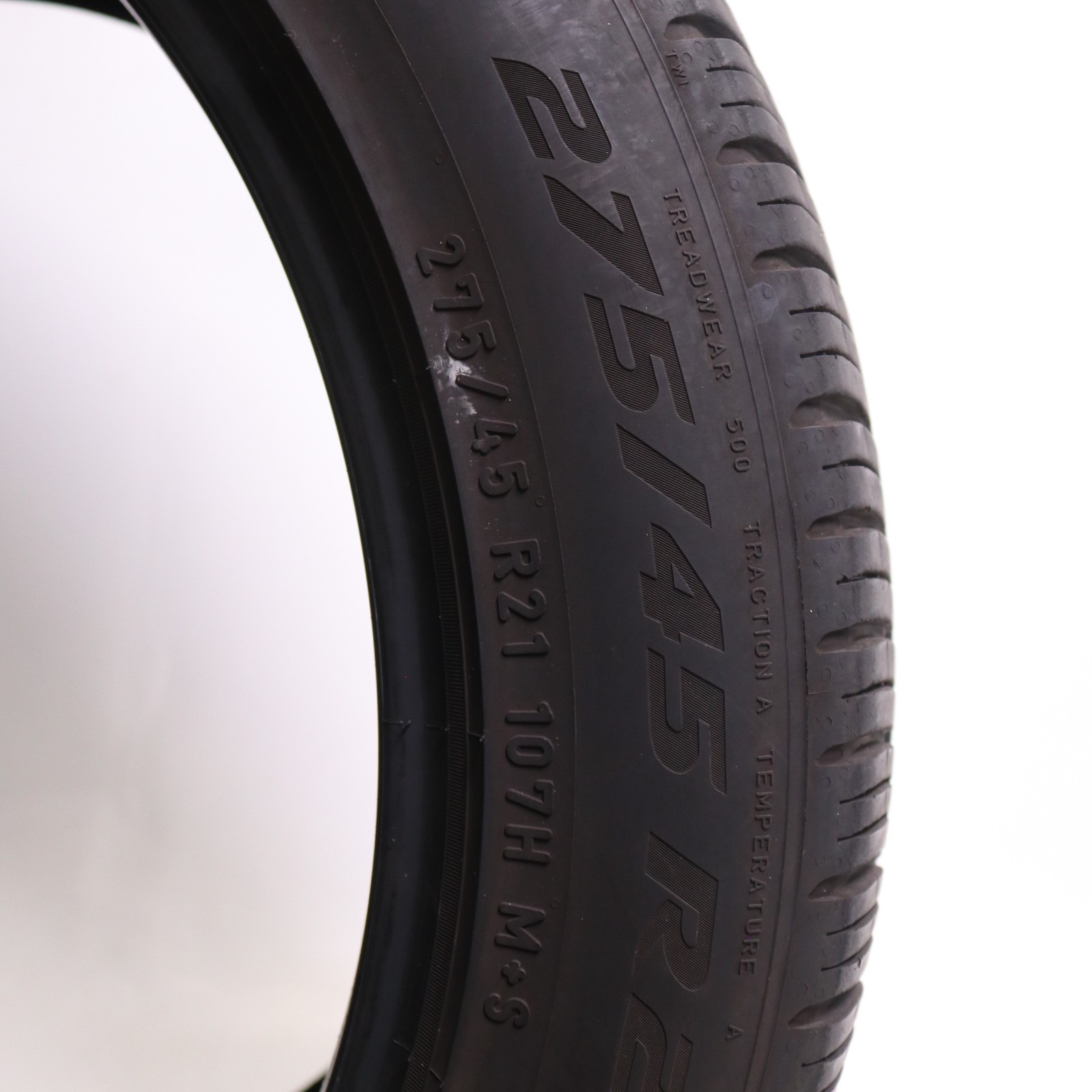 Set of 2 Used 275/45R21 Pirelli Scorpion Zero All Season MO – 107H – 8-8.5/32