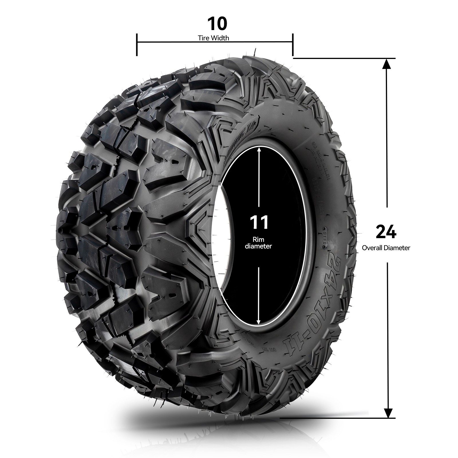 2Pcs 24×10-11 ATV Tires 6PLY All Terrain New