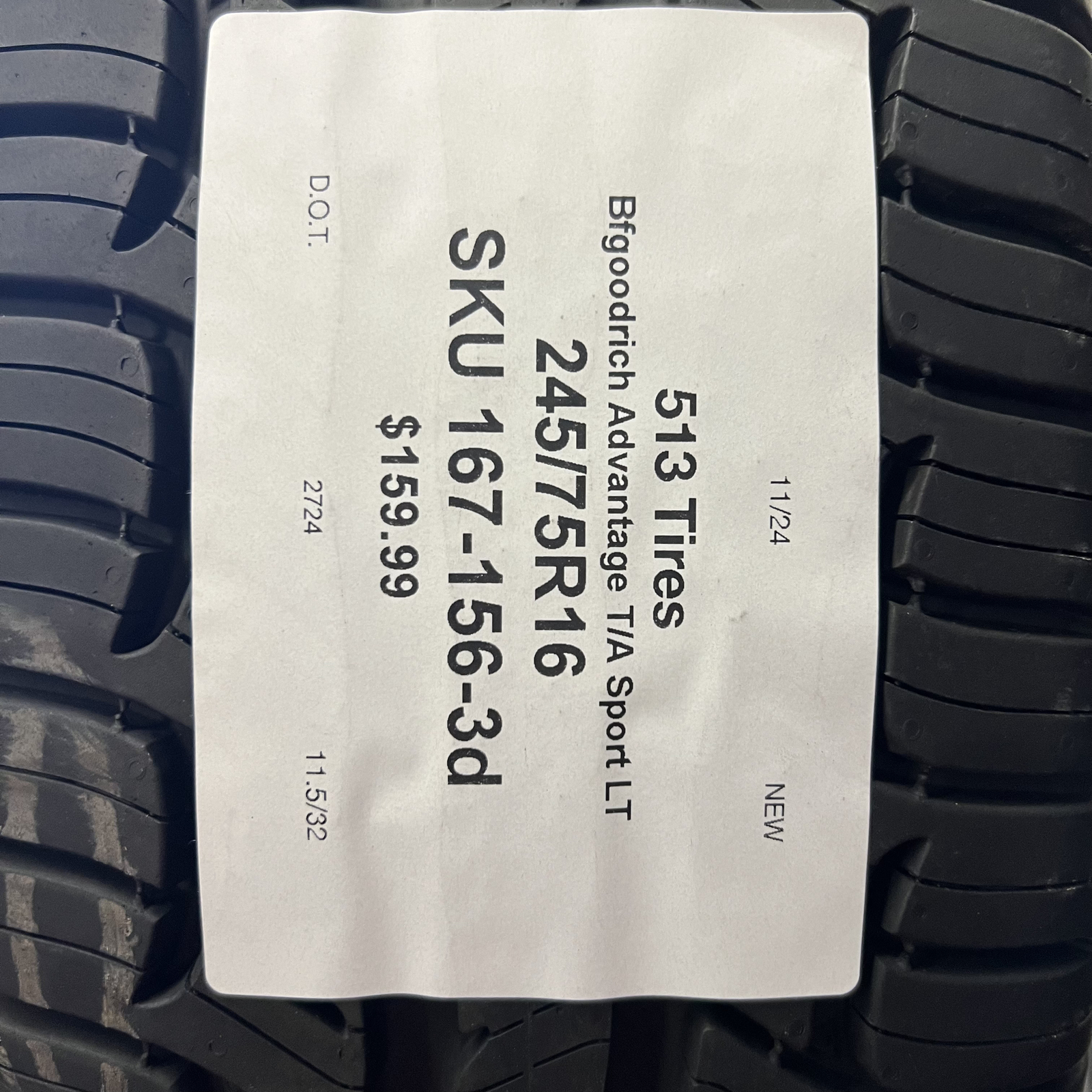 1 New Tire Bfgoodrich Advantage T/A Sport LT 245/75R16 111T DOT.2724 11.5/32 New