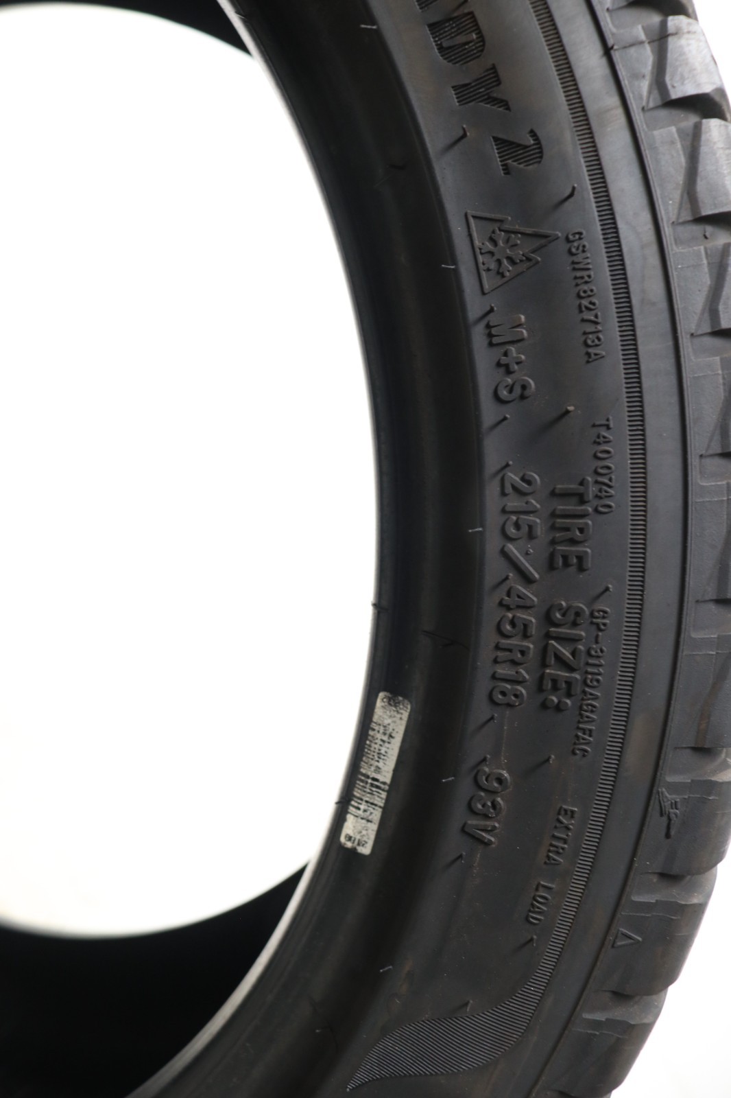 Set of 2 Used 215/45R18 Goodyear Assurance WeatherReady 2 – 93V – 10-10.5/32