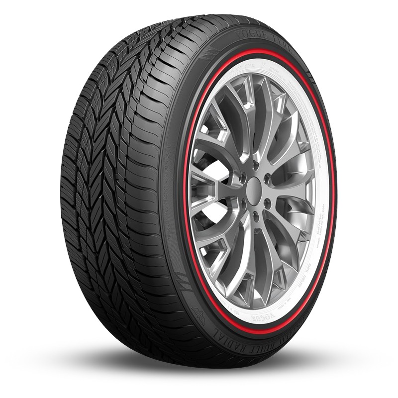 1 Vogue Tyres Custom Built Radial 245/45R19 102V Red/White Sidewall Tires 460AA