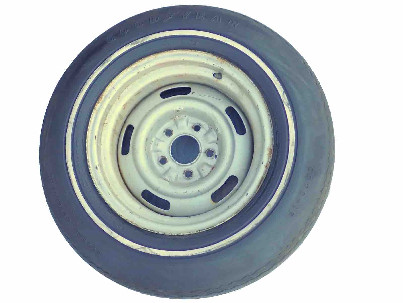 GM 15×8 AZ Rally Wheel Goodyear GR70-15 Custom Steelgard Whitewall Tire Corvette