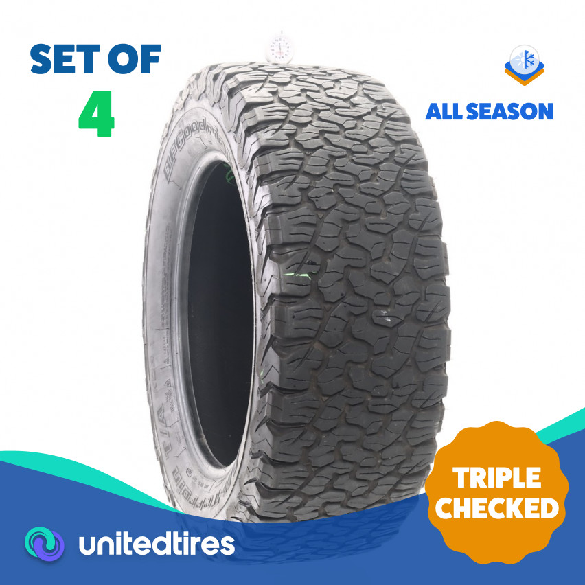 Set of (4) Used LT 285/60R20 BFGoodrich All-Terrain T/A KO2 125/122S – 6.5-7/32