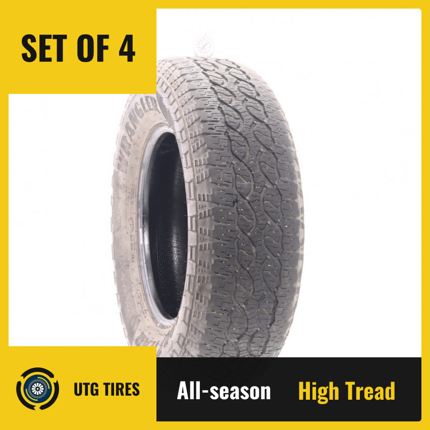 Set of (4) Used 255/70R17 Goodyear Wrangler Territory AT 112T – 8.5-9.5/32