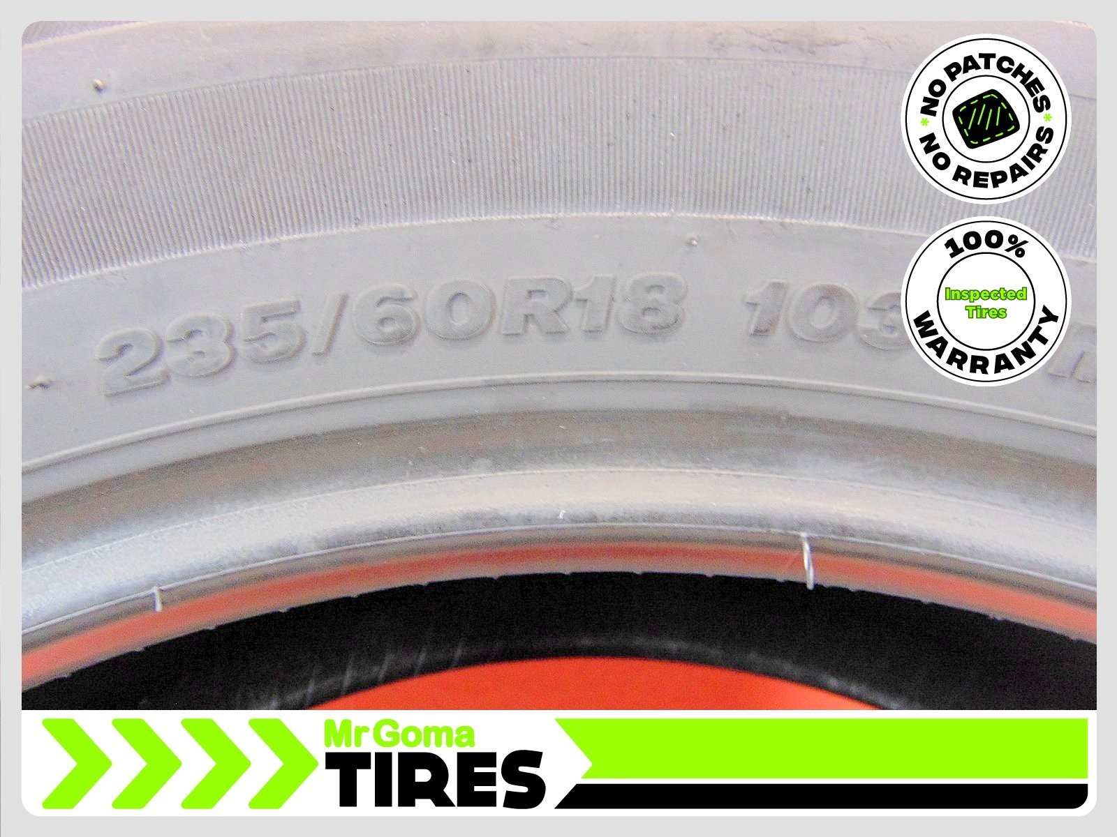 1 BRIDGESTONE WEATHERPEAK 235/60R18 80% LIFE USED TIRE NO PATCH 103H 2356018