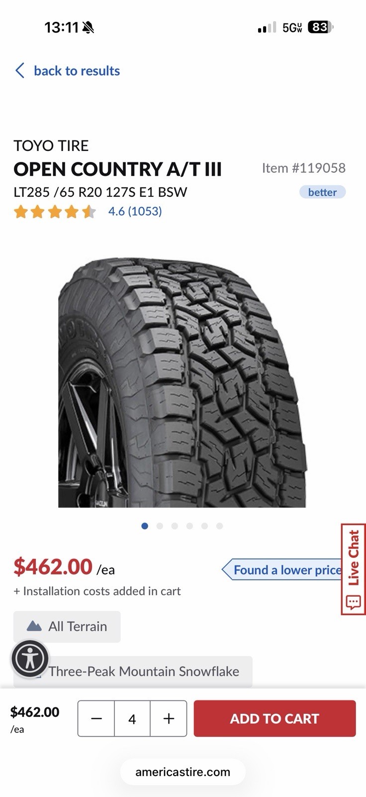 Toyo Open Country AT 3 ‼️JUST TIRES x4‼️ only 5k miles on them… PICK UP ONLY.