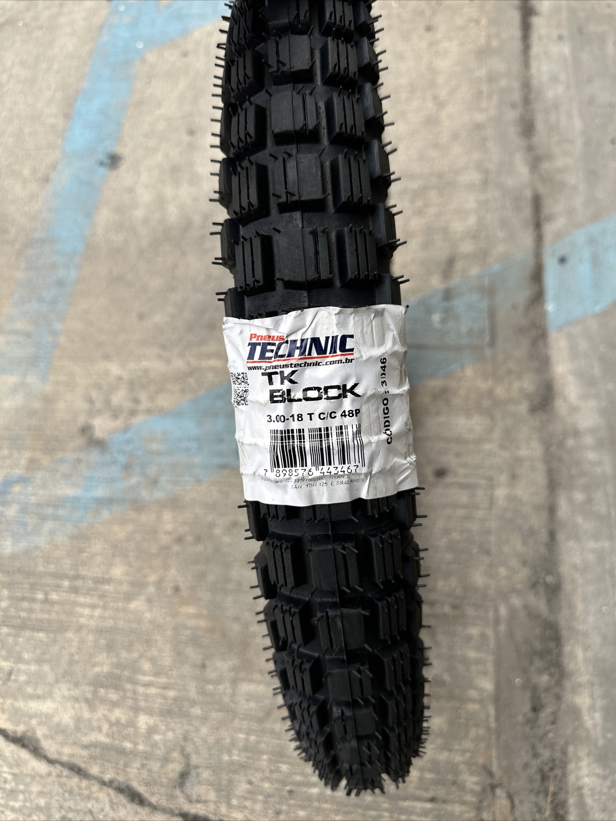 PNEUS TECHNIC TK BLOCK 3.00-18 T C/C 48P DOT 04C 0423