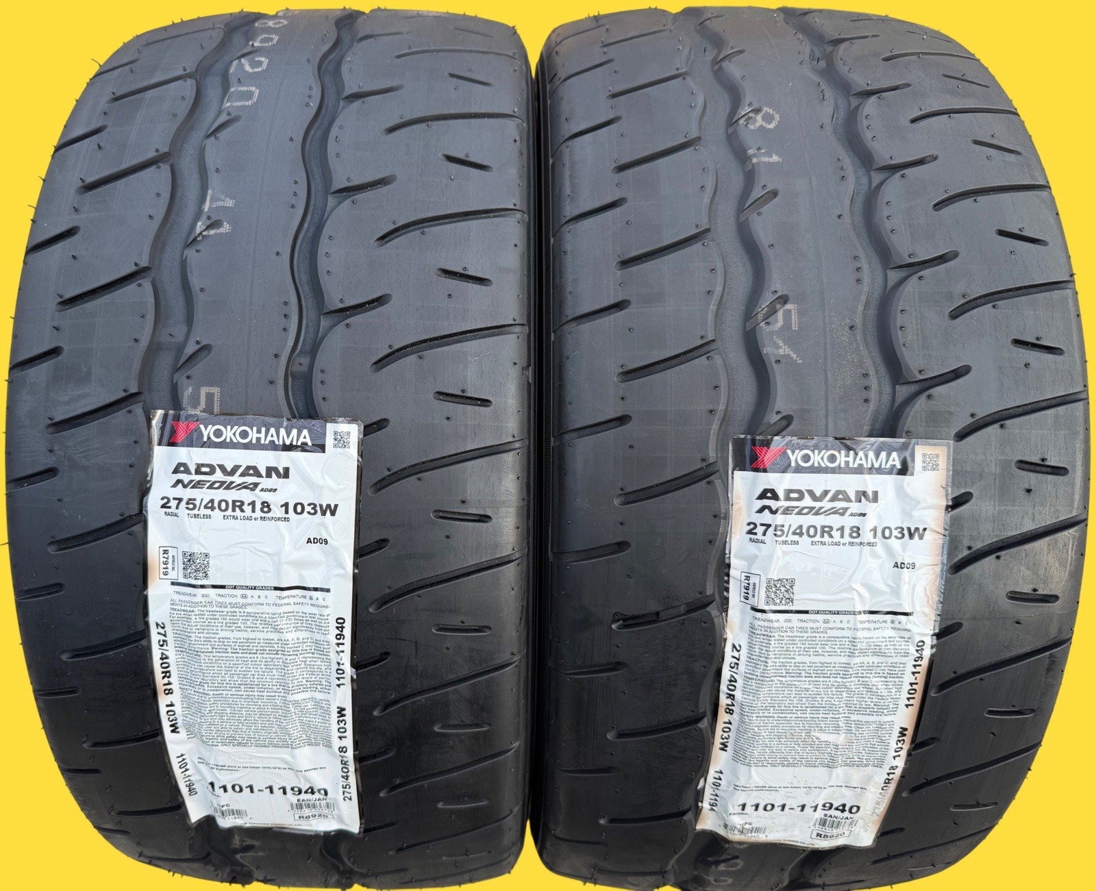 TWO BRAND NEW 275/40R18 103W Yokohama ADVAN NEOVA AD09 Tires Like Michelin Cup 2
