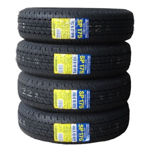 4x Dunlop SP175 145R10 6PR 145/80R10 Summer Tires from Japan 145 80 10 10″ Tire