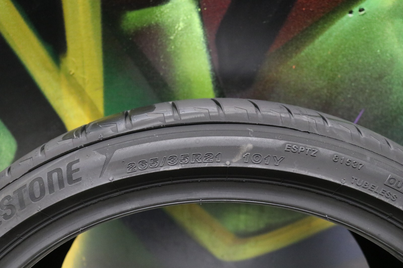 Set of 2 New 265/35R21 Bridgestone Potenza Sport – 101Y – 8.5/32