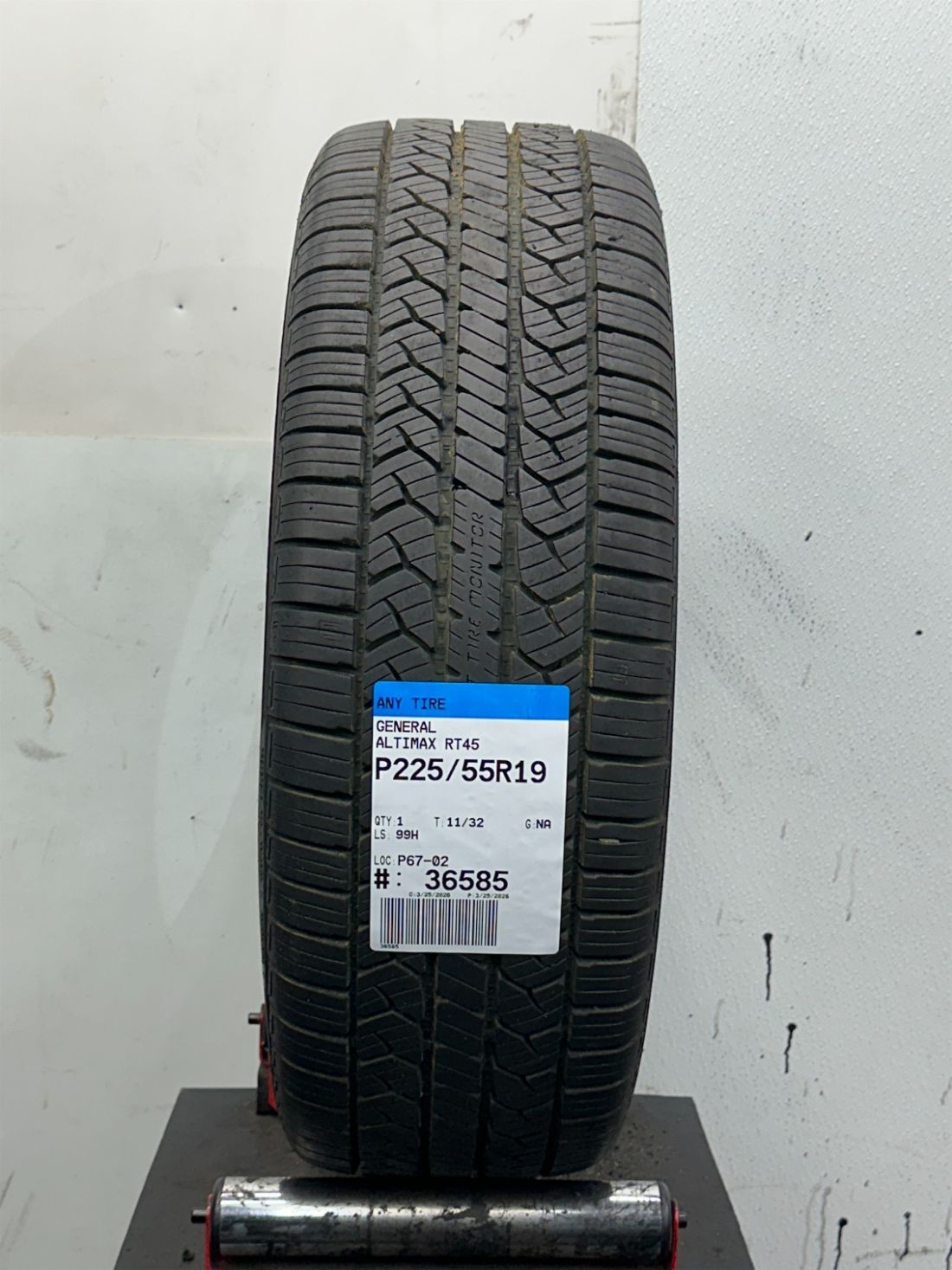 1 Used P225/55R19 General Altimax RT45 99 H – 11/32