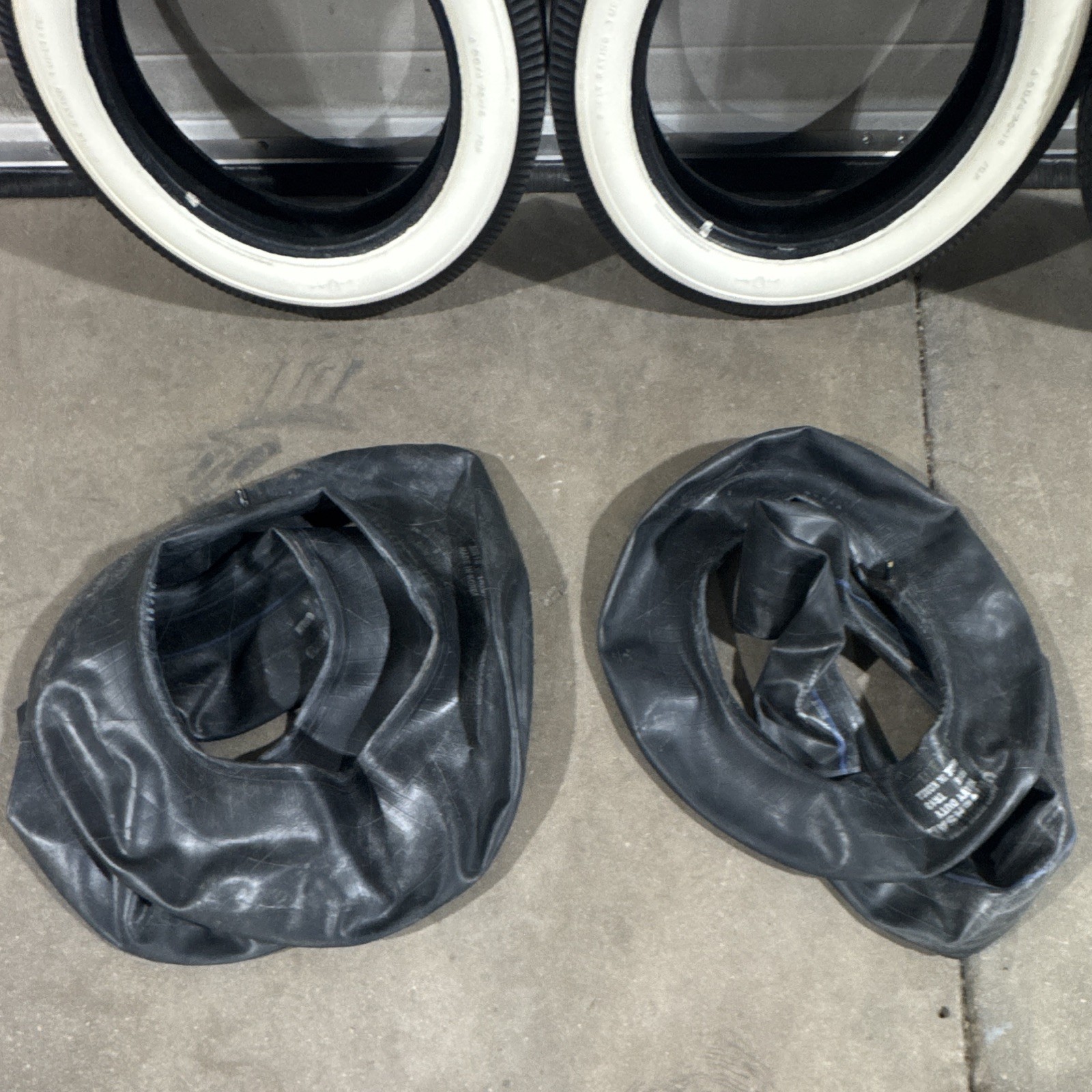 Set Of Firestone Bias Ply Wide White Hot Rod Tires 16” Used