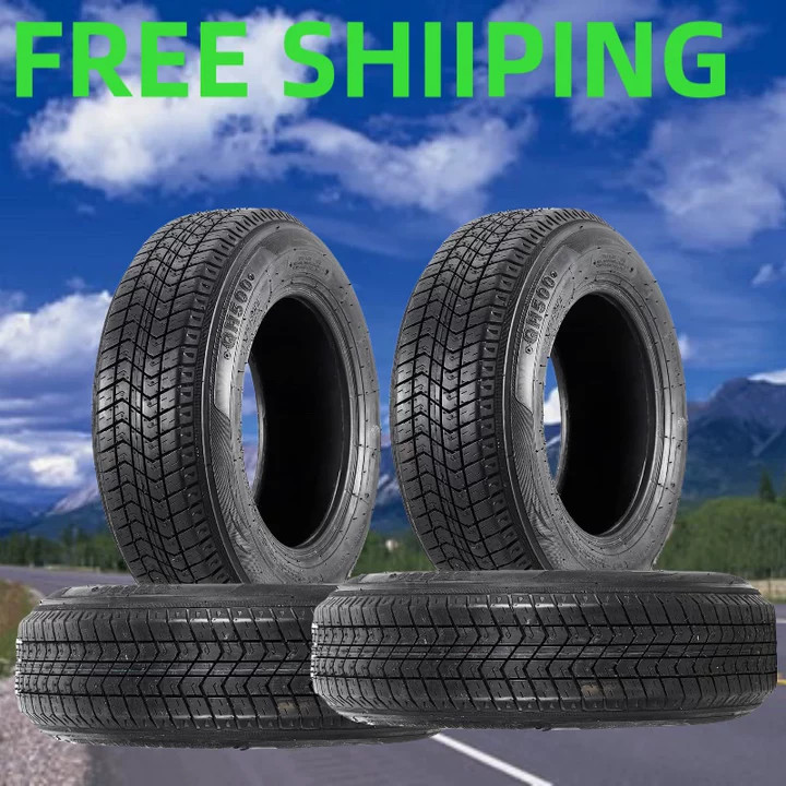 ⛳Trailer Tires ST205/75D14 14″ Fuel-saving Designed 205 75 14 6PR Tubeless SET 4