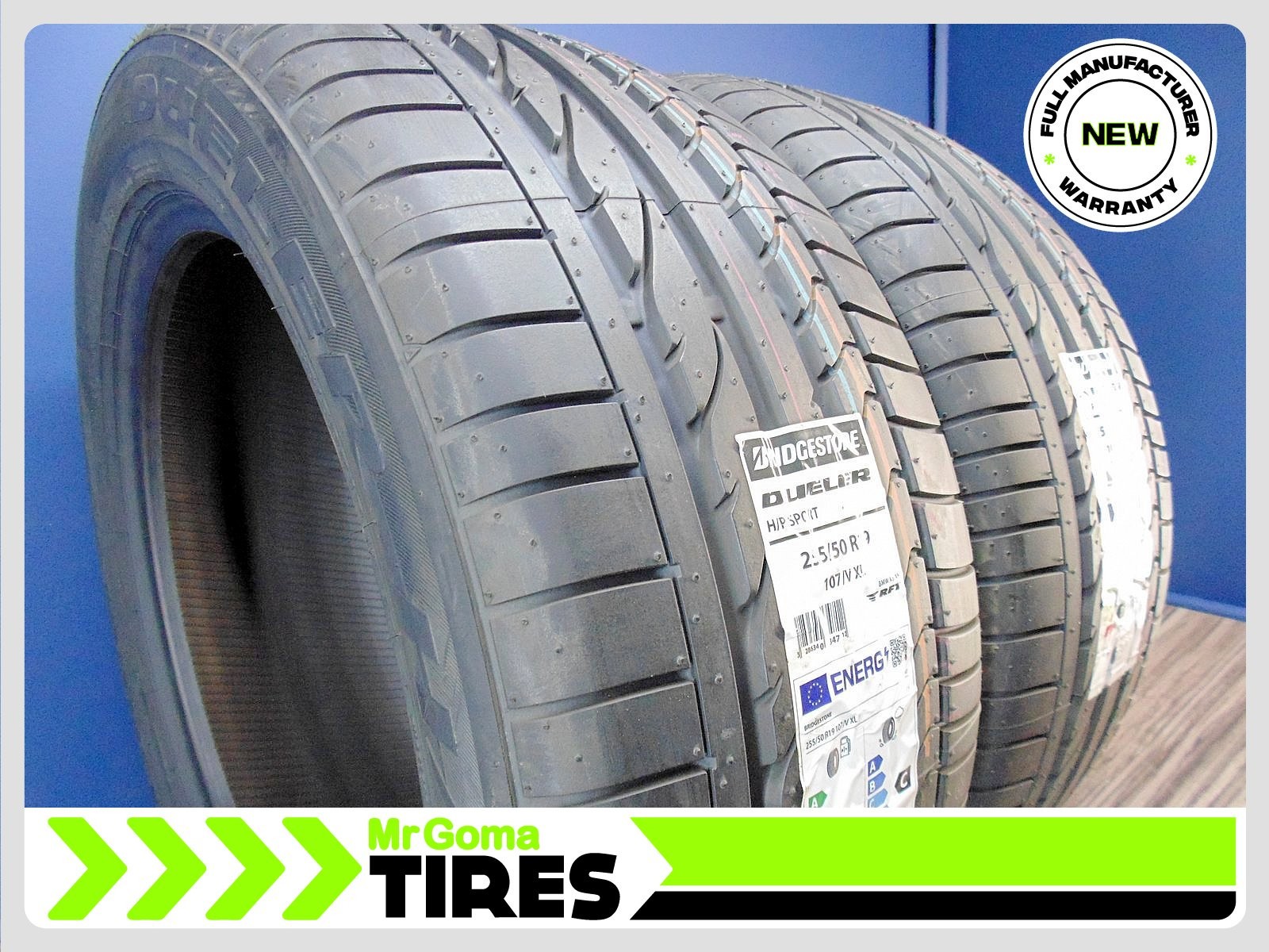 2 NEW 255/50R19 BRIDGESTONE DUELER H/P SPORT RFT XL TIRES Run flat 107V 2555019
