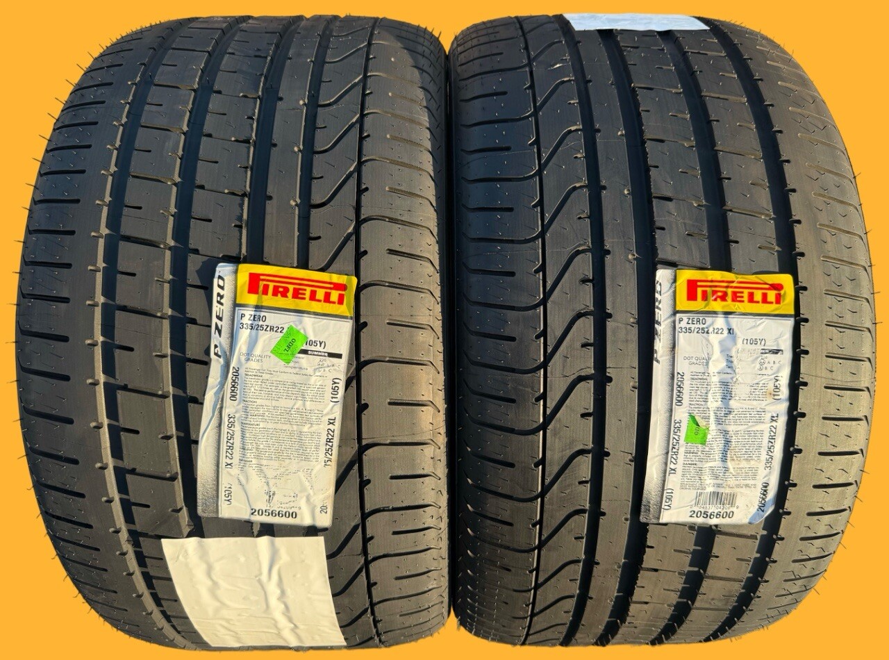 TWO BRAND NEW 335/25ZR22 105Y Pirelli P Zero Tires Like Michelin Pilot Sport 4S