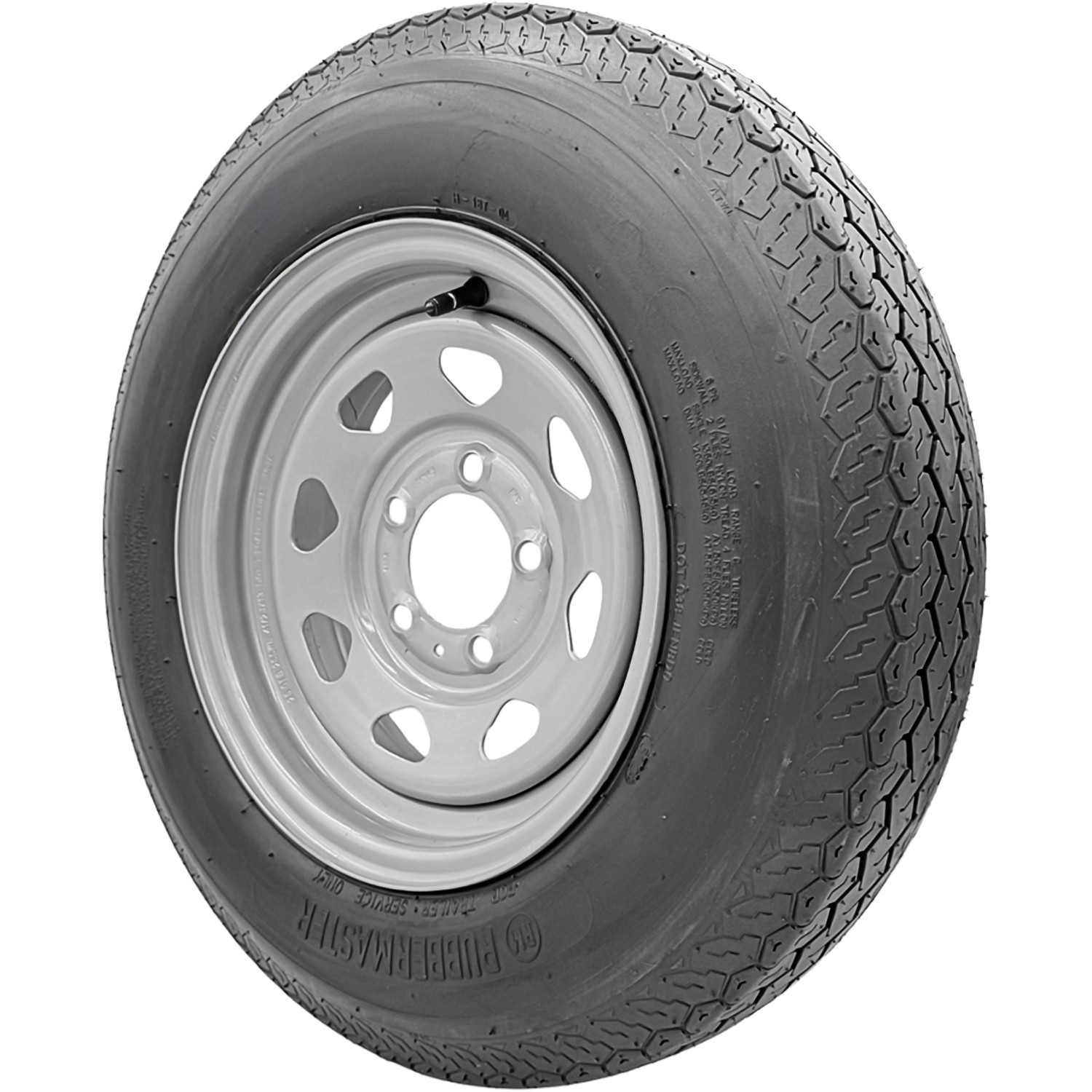 4 Assemblies RubberMaster H187 ST F78-14 6 Ply 14×6 5 x 114.3 Silver Eight Spoke