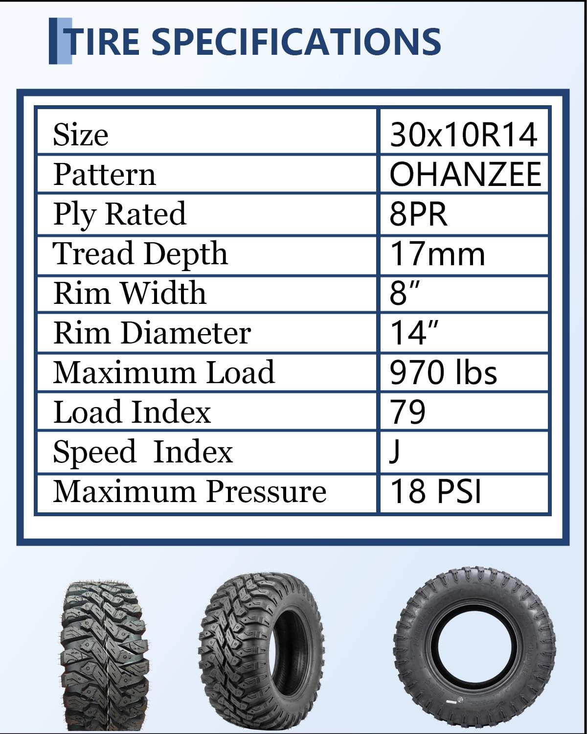 2Pack 32x10x14 UTV/ATV Tire FOR 14 in Rims 32x10x14 All-Terrain Tires 8PR ATV