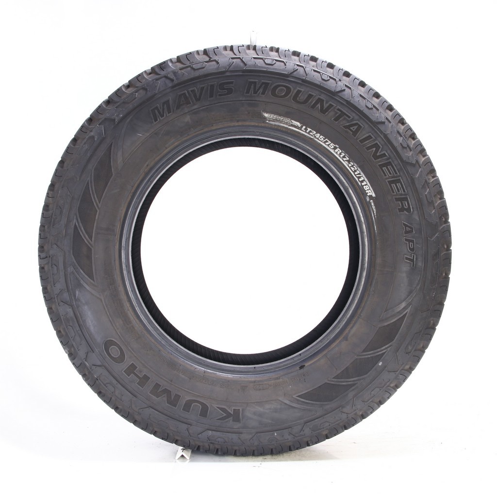 Set of (4) Used LT 245/75R17 Kumho Mavis Mountaineer APT 121/118R – 9.5-11.5/32