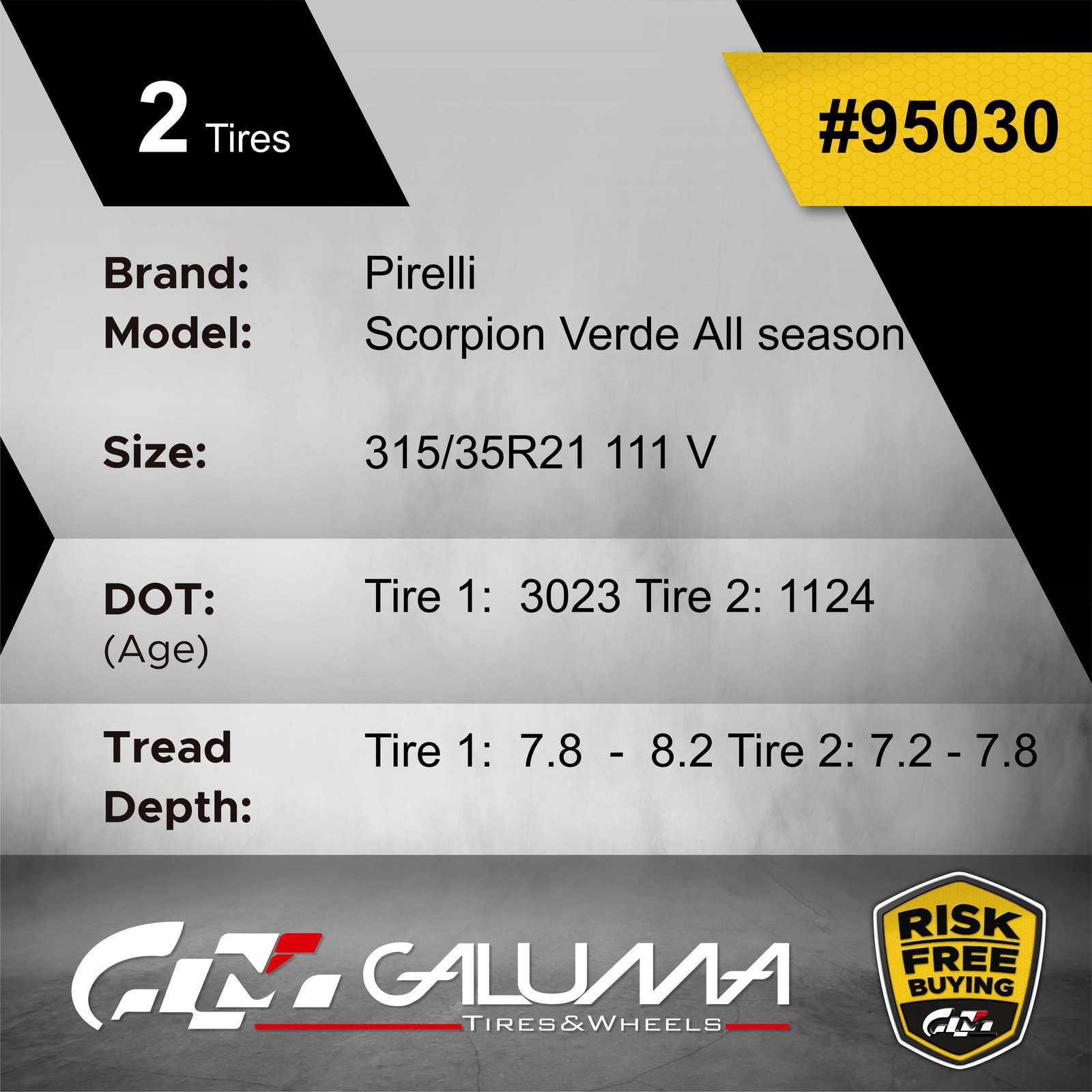 Set of 2 Tires Pirelli Scorpion Verde All Season (N0) 315/35R21 315/35/21 #95030