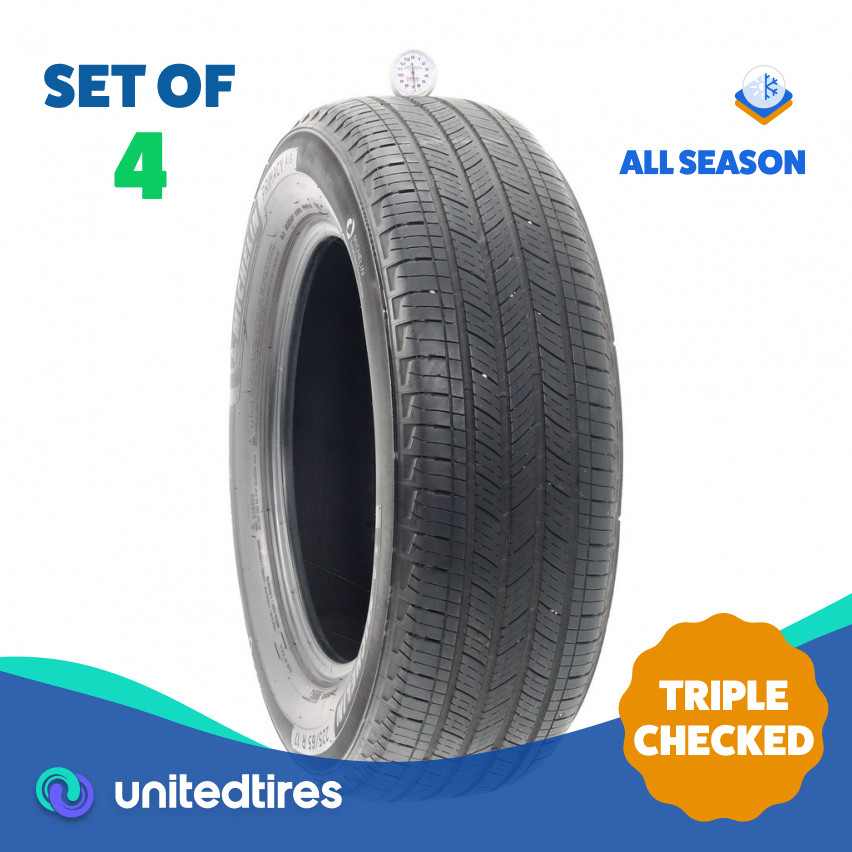 Set of (4) Used 225/65R17 Michelin Primacy A/S 102H – 6.5-7/32
