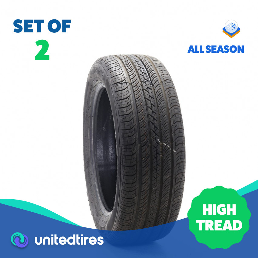 Set of (2) Driven Once 225/55R18 Continental ProContact TX 98H – 8.5/32 (11G29)