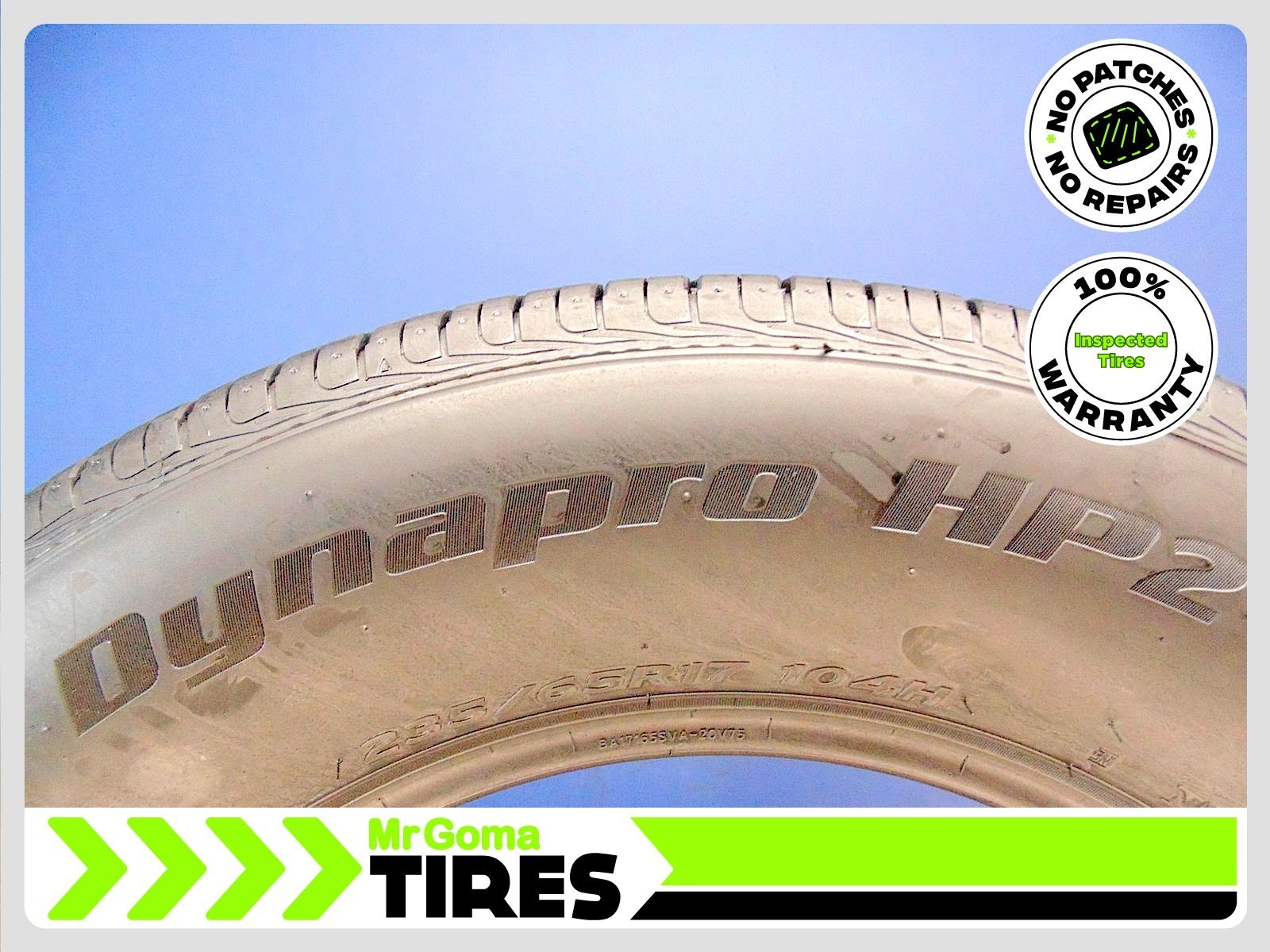 2 HANKOOK DYNAPRO HP2 KONTROL 235/65R17 USED TIRES 7.5/32 TREAD NO PATCH 2356517