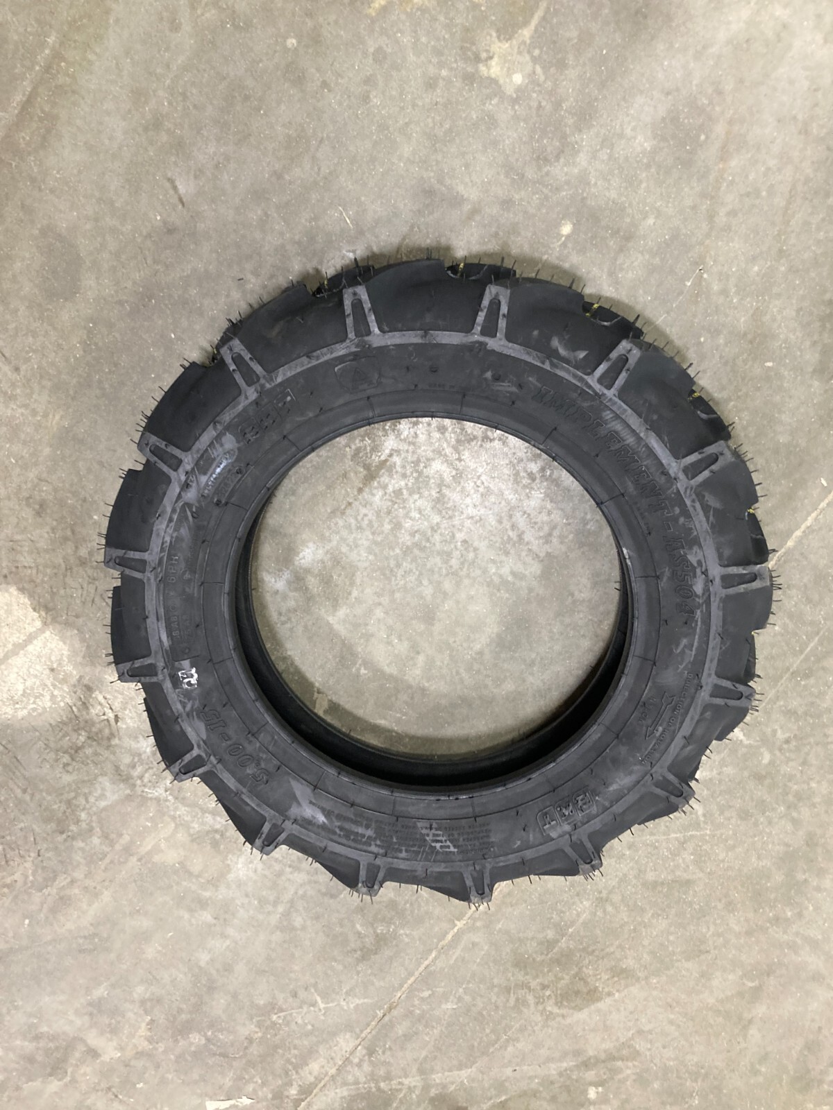 TWO 5.00-15 BKT HAY RAKE COMPACT TRACTOR TIRE LUG 500 15 R1