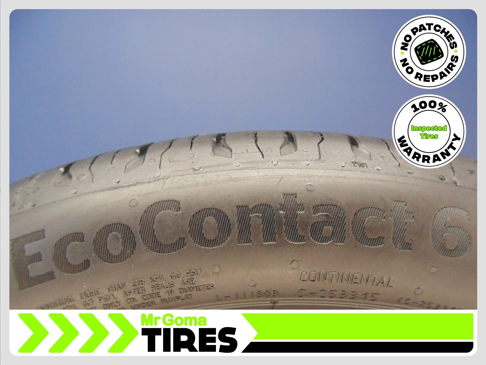 1 CONTINENTAL ECOCONTACT 6 SSR RFT XL 225/45R19 USED TIRE 7.3/32 TREAD 96W