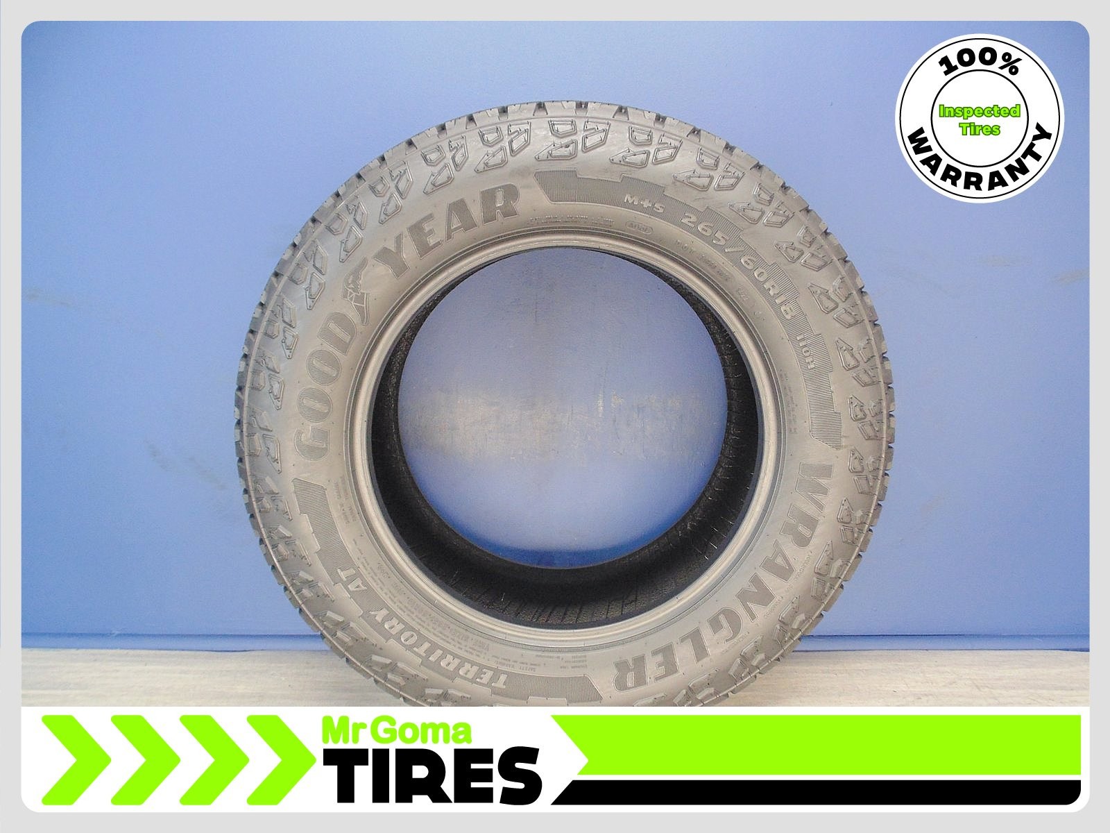 1 GOODYEAR WRANGLER TERRITORY AT 265/60R18 USED TIRE 9.6/32 TREAD 110H 2656018