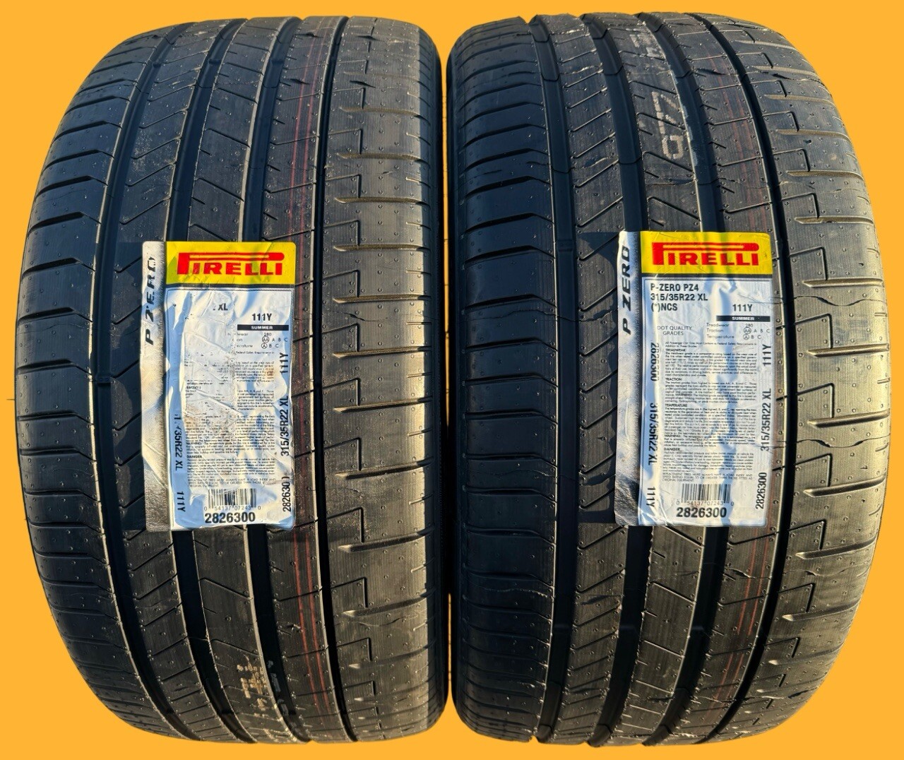 SET of TWO BRAND NEW 315/35R22 111Y Pirelli P Zero PZ4 Sport PNCS BMW X7 Tires