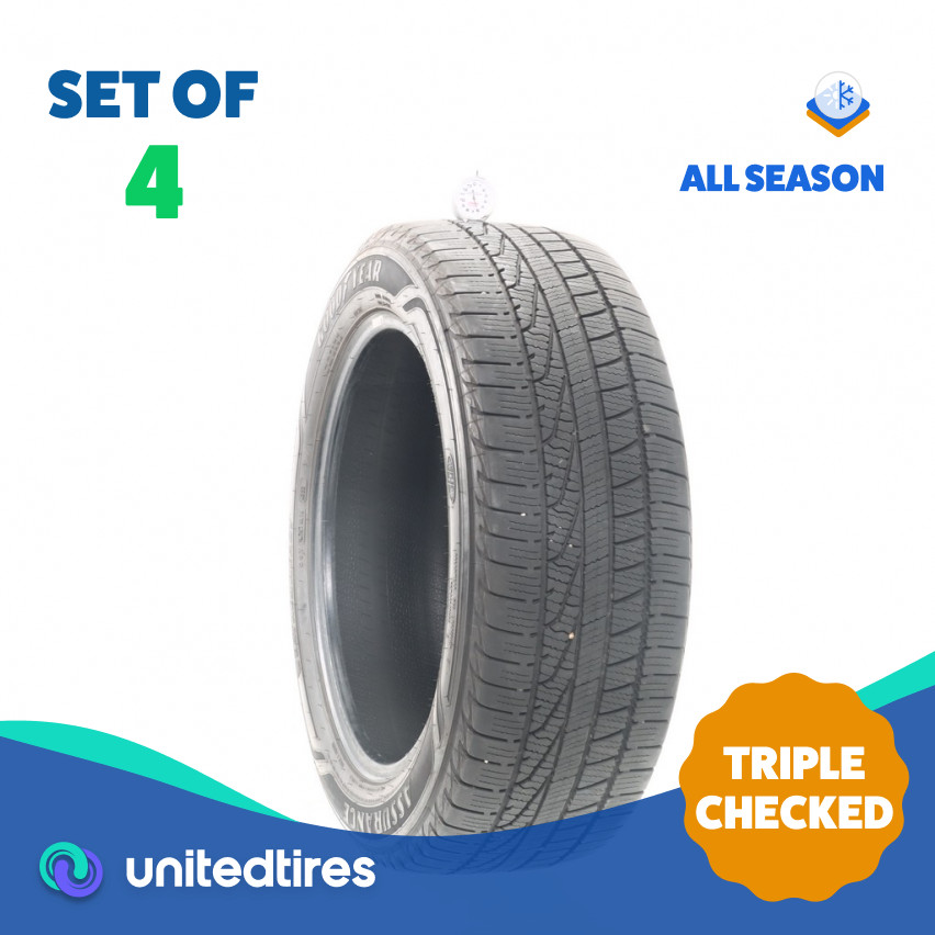 Set of (4) Used 235/55R19 Goodyear Assurance WeatherReady 101V – 6-7/32