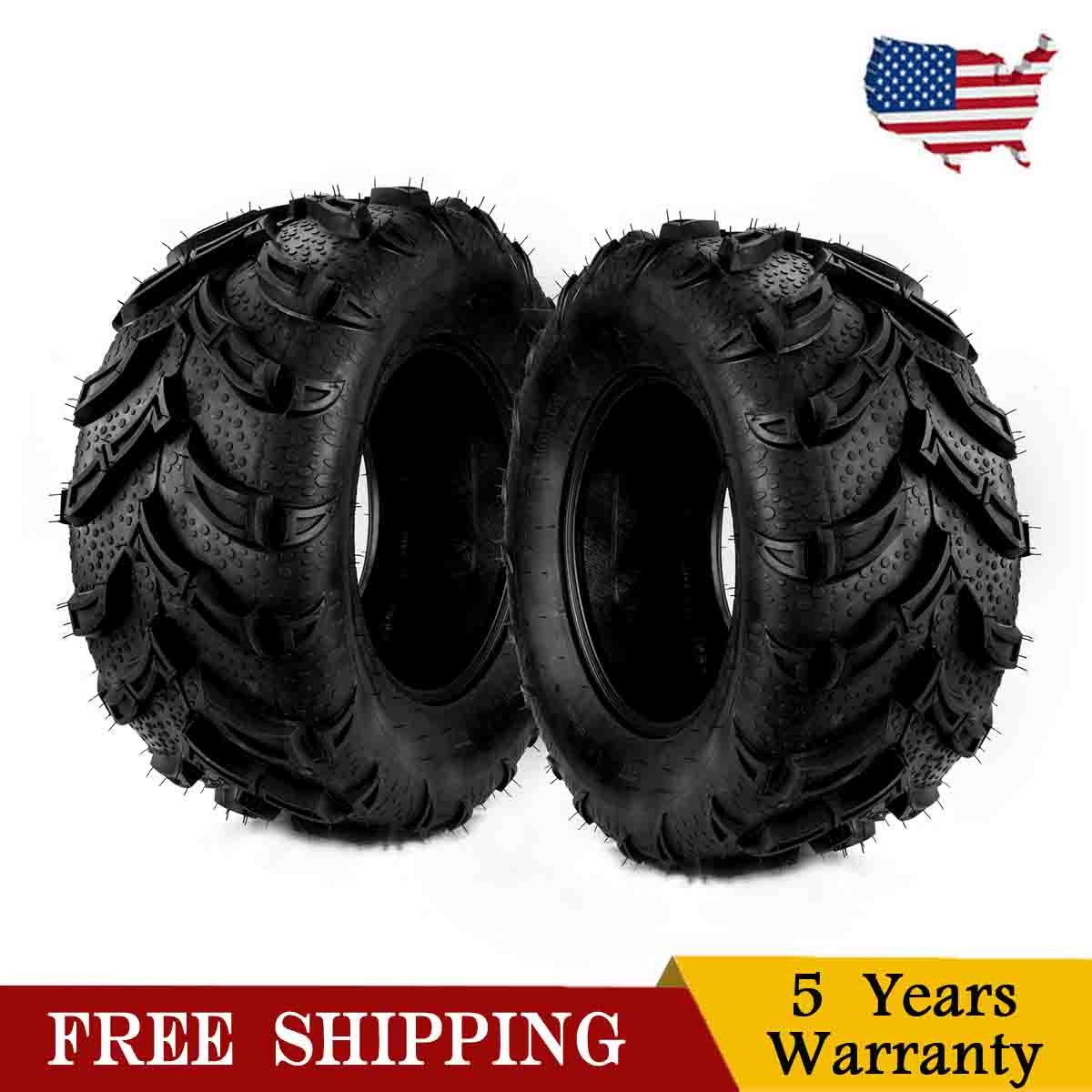 25×10-12 ATV Tires 25x10x12 25 10 12 6Ply Heavy Duty ATV UTV All Terrain 2Pc