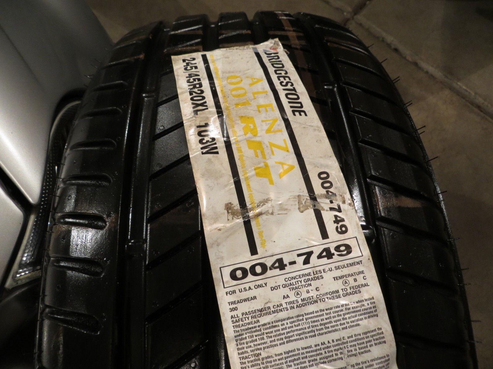 NEW 1 ONE BRIDGESTONE ALENZA 001 RFT 004-749 245/45R20 XL 103W 245 45 20 3155