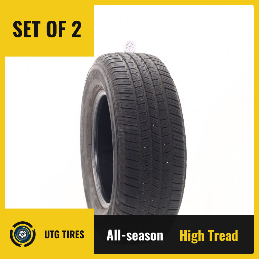 Set of (2) Used 265/65R17 Michelin Defender LTX M/S 112T – 9.5/32