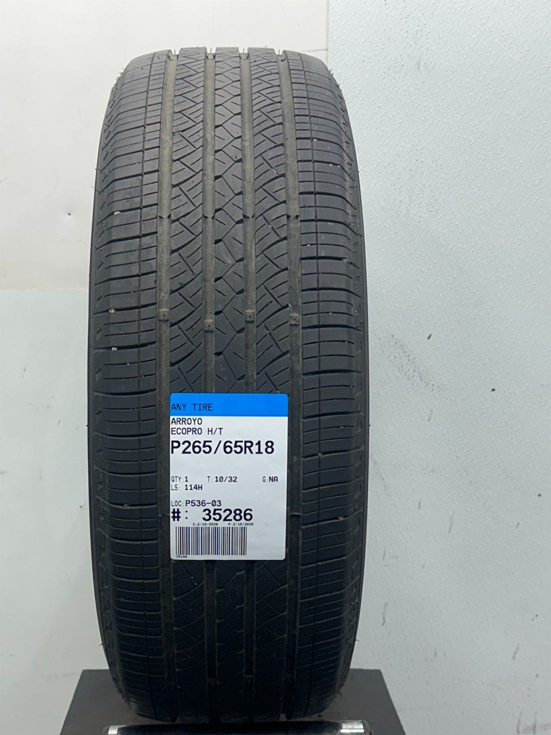 1 Used P265/65R18 Arroyo EcoPro H/T 114 H – 10/32
