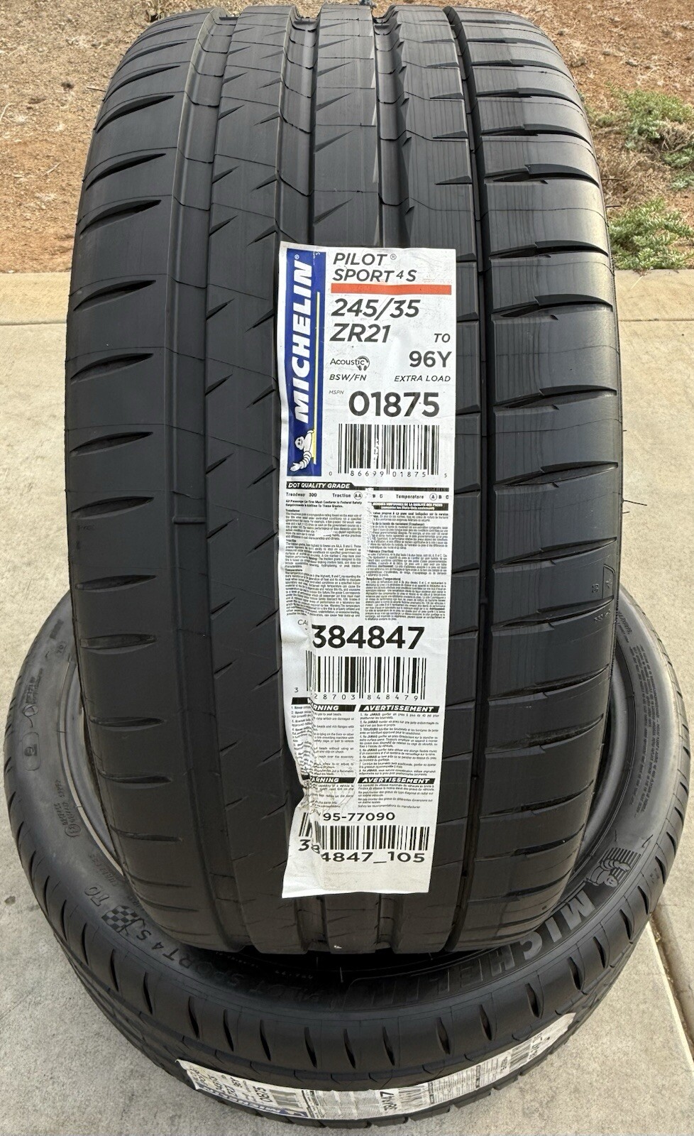 Set of TWO BRAND NEW 245/35ZR21 96Y Michelin Pilot Sport 4S Tires 2453521
