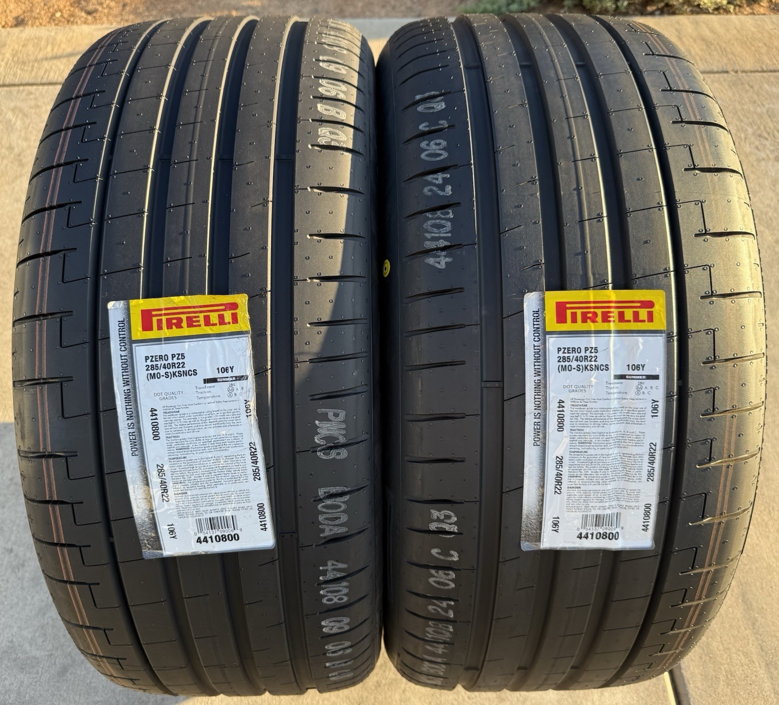 Set of 4 BRAND NEW 285/40R22 106Y Pirelli P Zero PZ5 MO-S Noise Canceling Tires