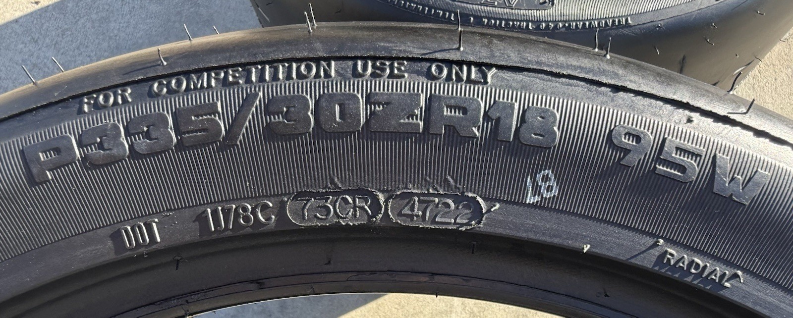Set of TWO BRAND NEW 335/30ZR18 95W Hoosier A7 Racing Tires Slicks P335/30ZR18