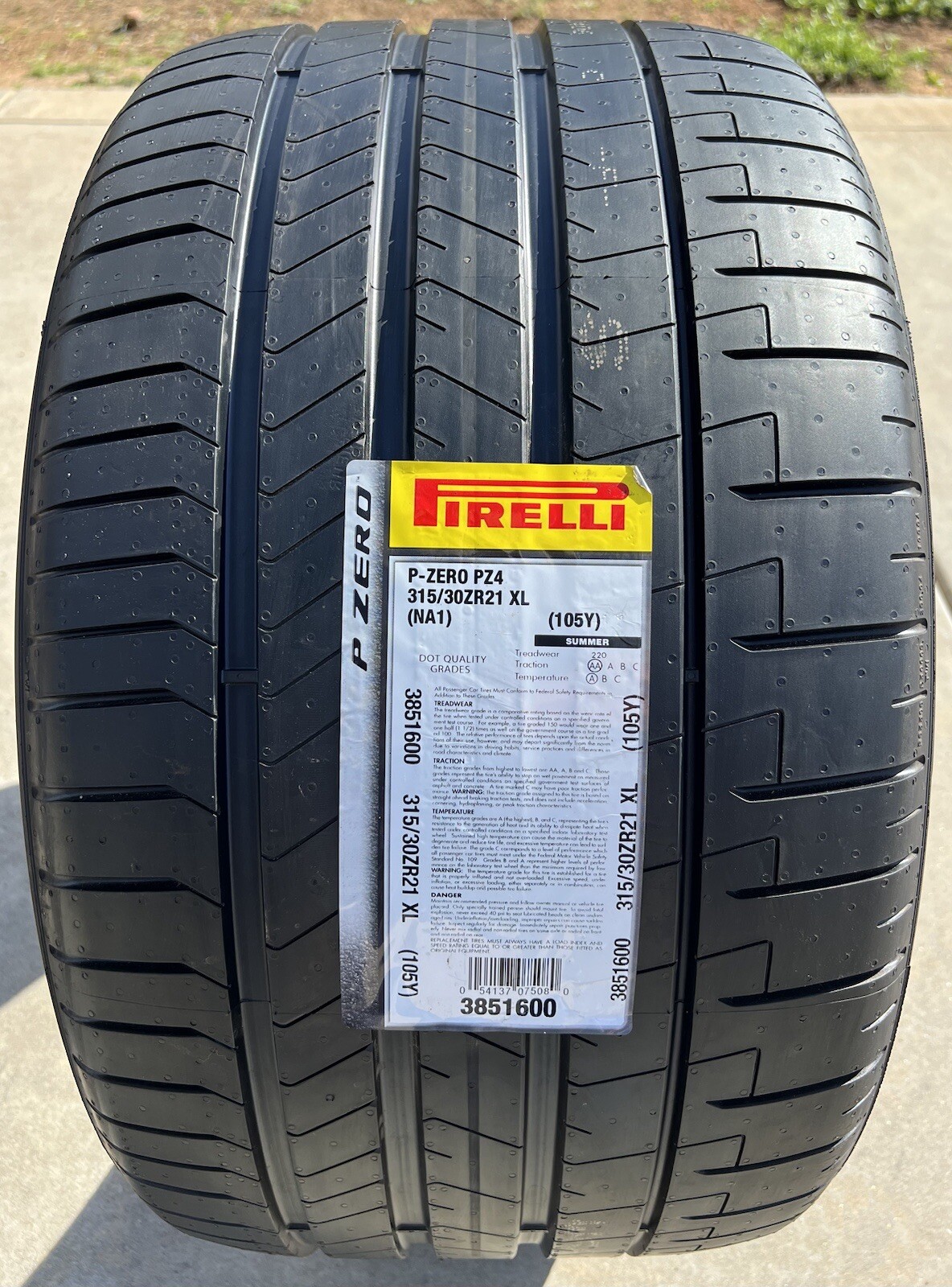 Set of TWO BRAND NEW 315/30ZR21 (105Y) Pirelli P Zero PZ4 Sport Tires 3153021