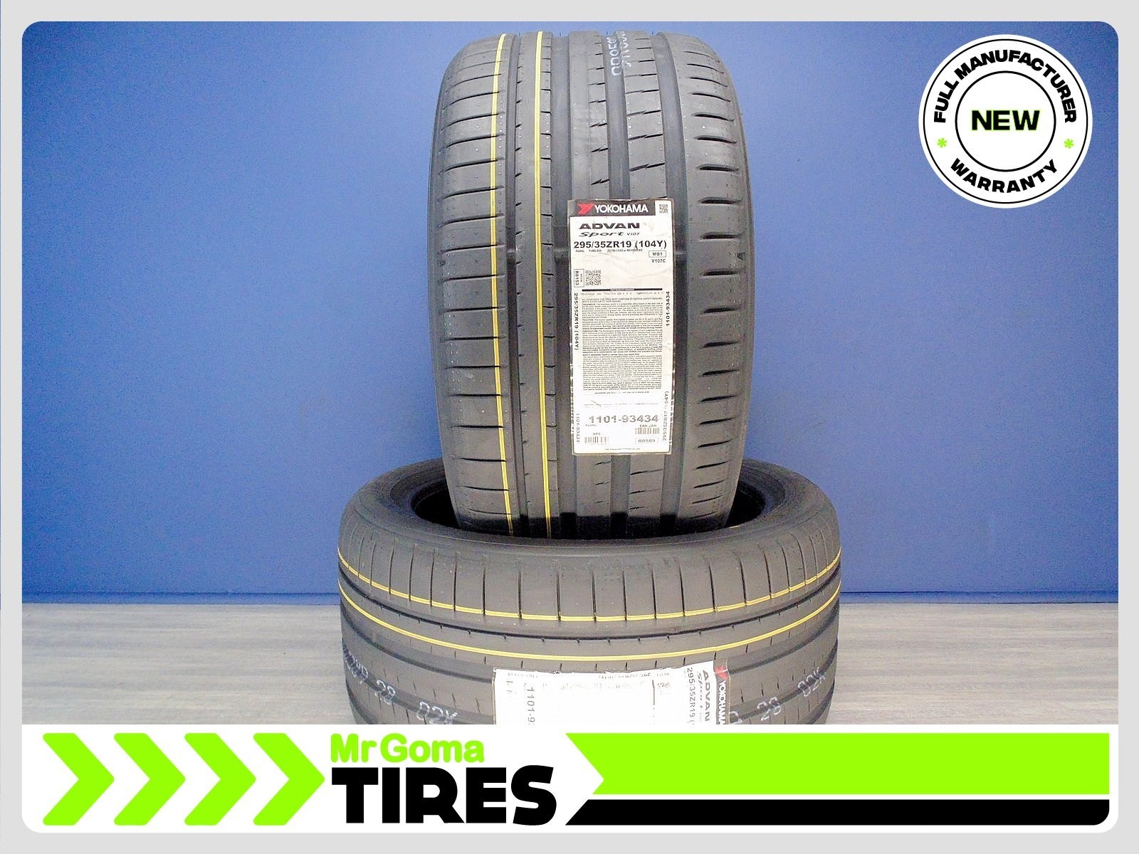 2 BRAND NEW 295/35ZR19 YOKOHAMA ADVAN SPORT V107 MO1 XL 104Y MERCEDES 2953519