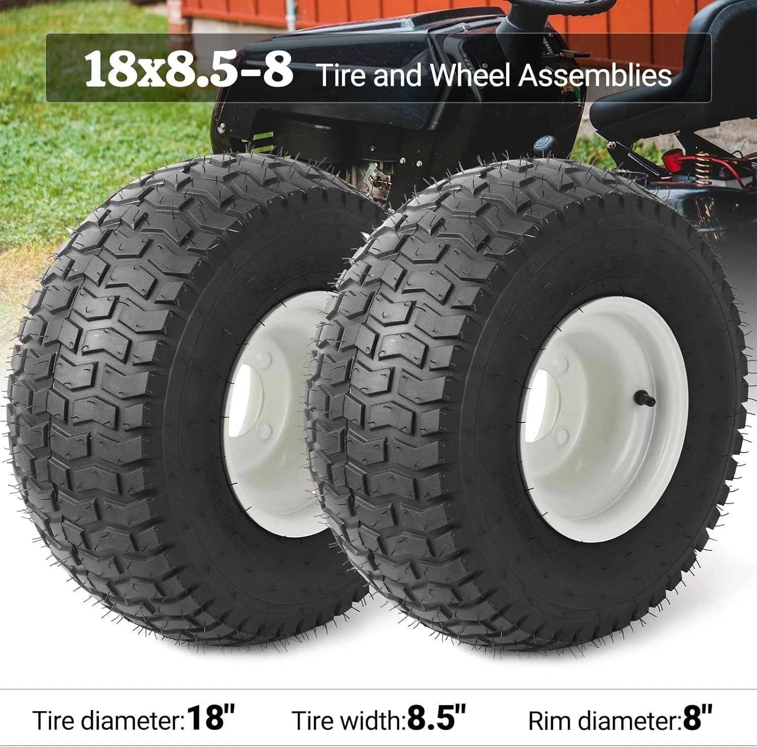 Reliable 2-Pack 18″ Tubeless Pneumatic Tires – Ideal for Boat Trailers