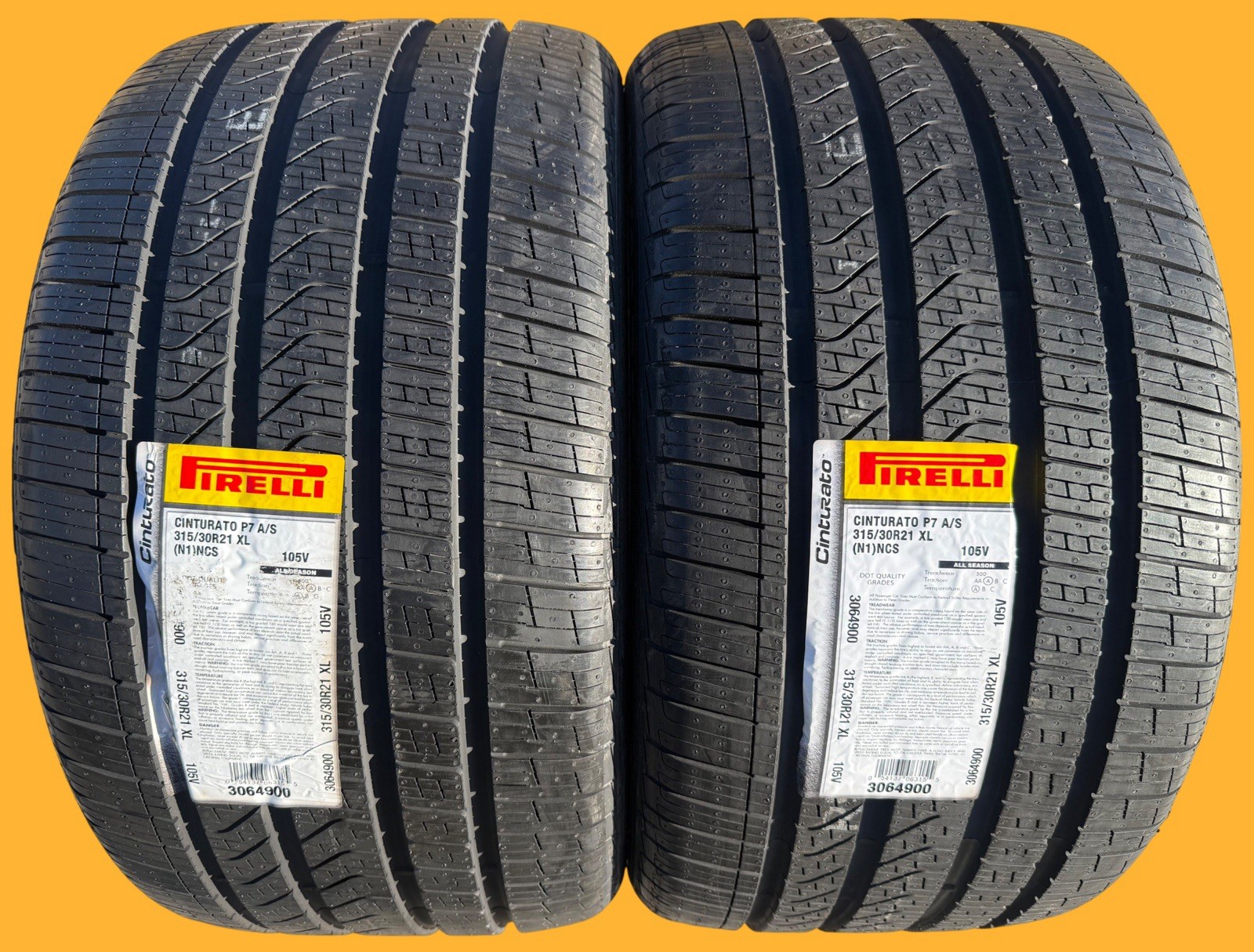TWO BRAND NEW 315/30R21 105V Pirelli Cinturato P7 A/S All Season Foam PNCS Tires