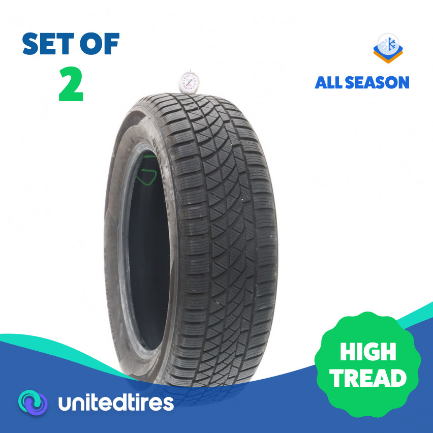 Set of (2) Used 225/60R18 Hankook New Englander 4s 100H – 8.5/32